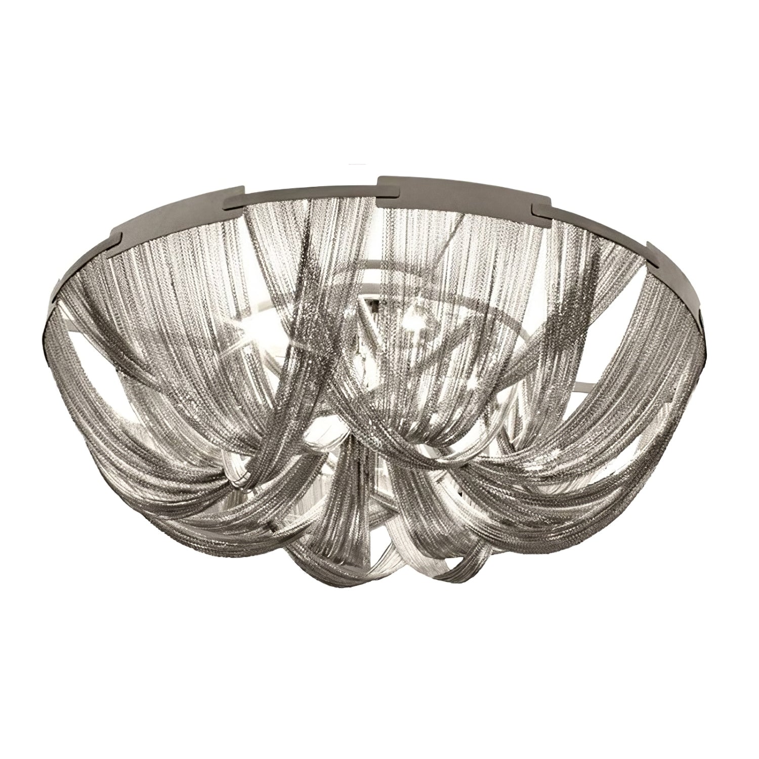 Lustra Deckenleuchte Quaste Aluminium Kette Nickel Rahmen-Letslighting