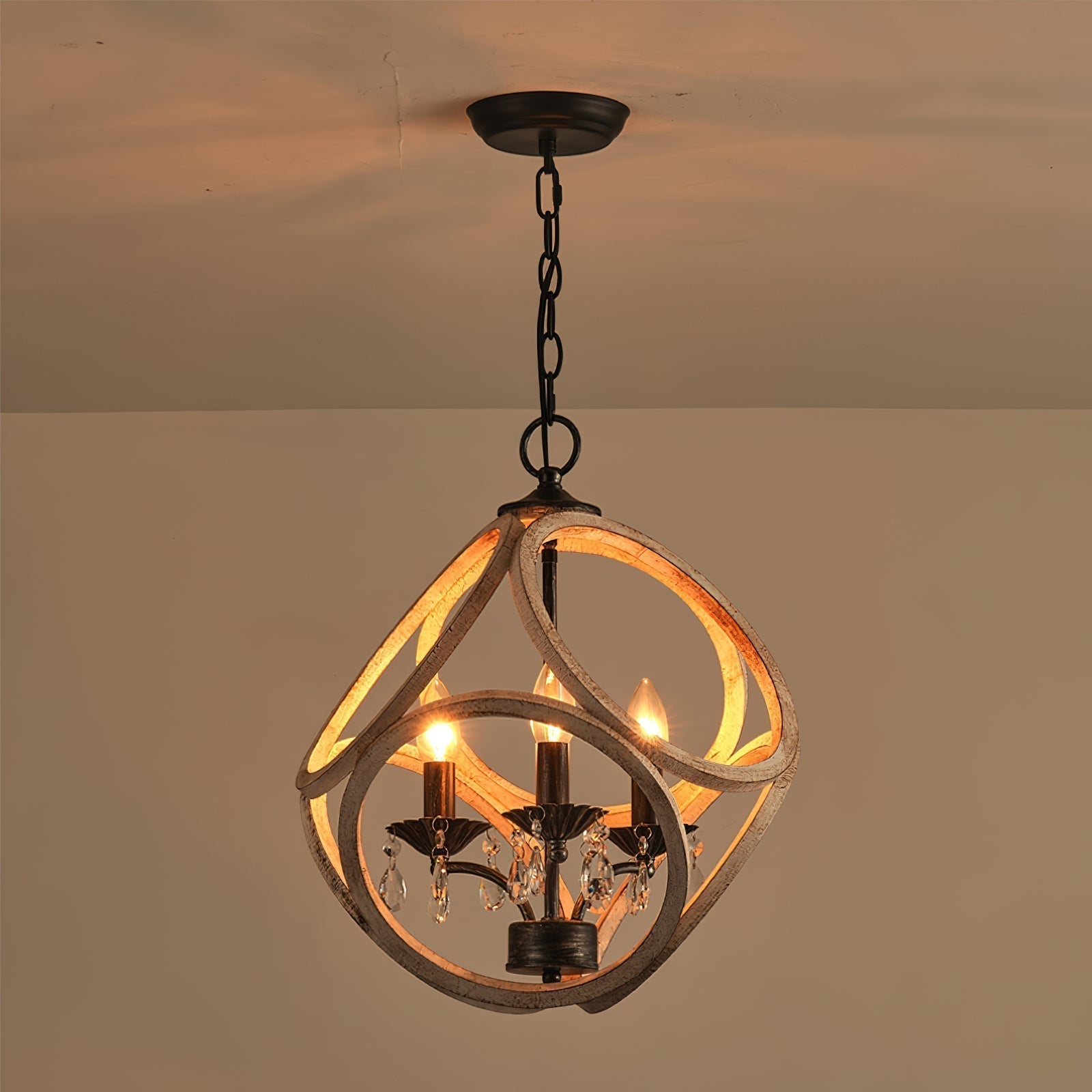 Viraearae Nordisch Kristall Holz Pendelleuchte-Letslighting