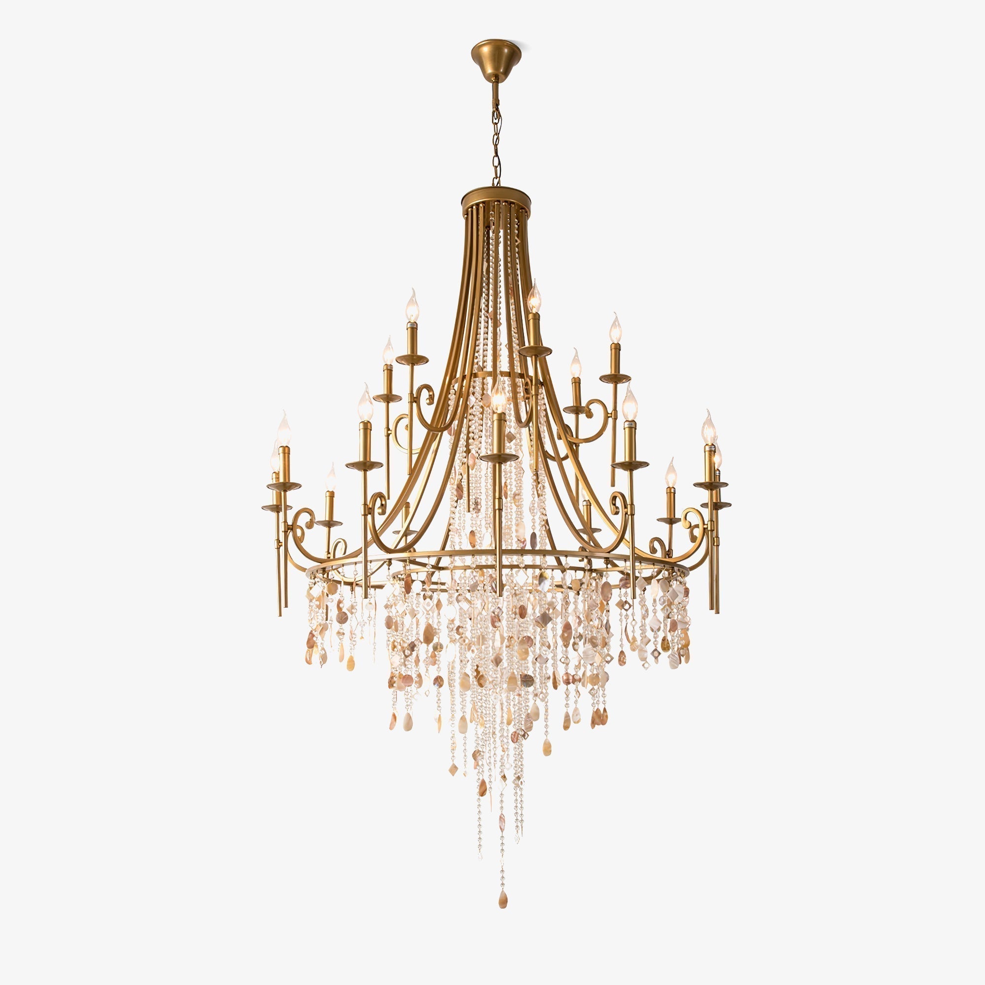 Errina Postmodern Luxury Shell Crystal Chandelier - Blowlighting