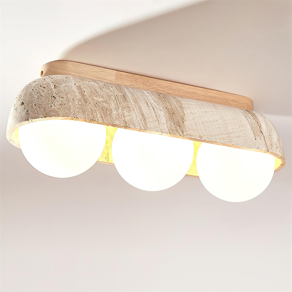Ritta Ceiling Light Travertine Rectangular - Letslighting