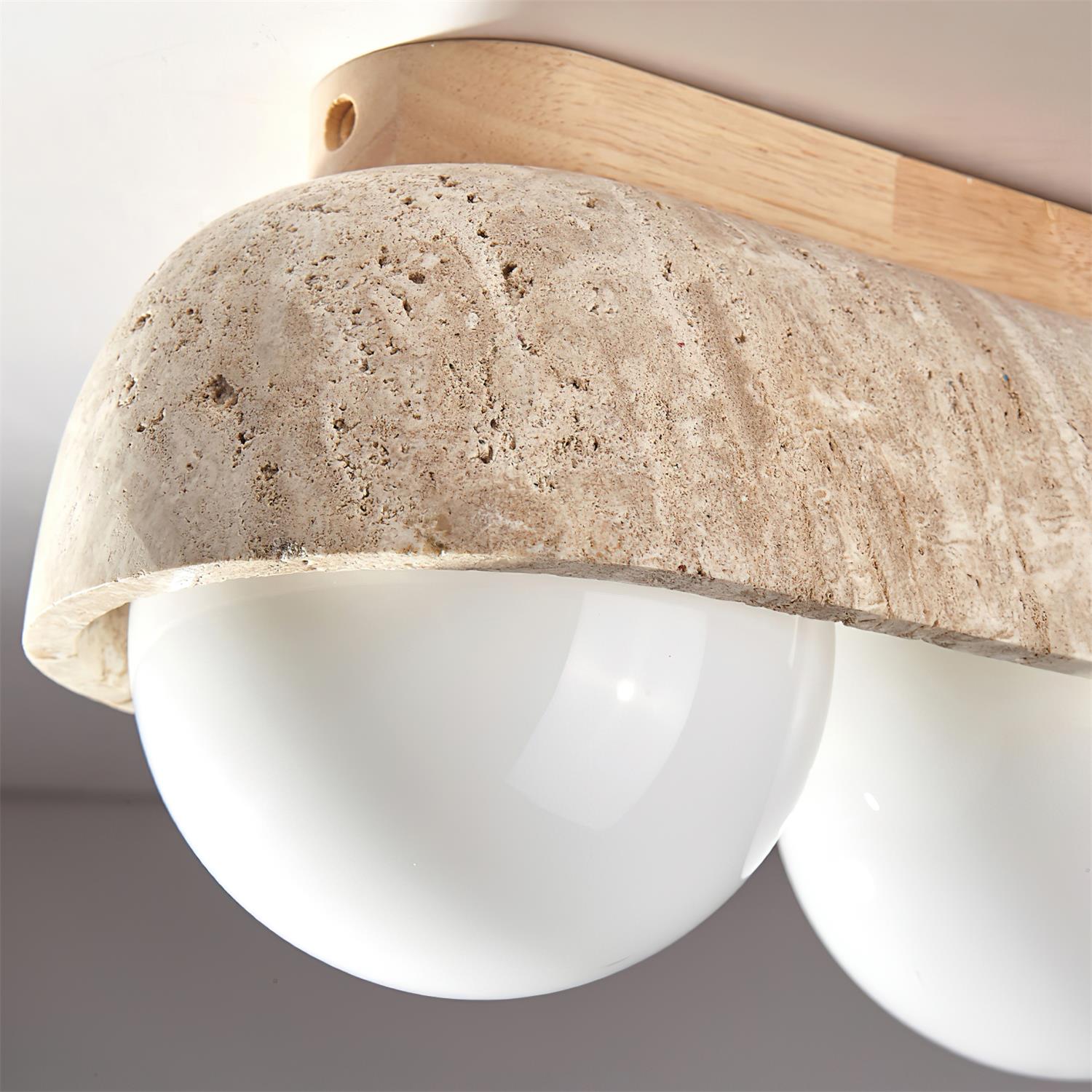 Ritta Ceiling Light Travertine Rectangular - Letslighting
