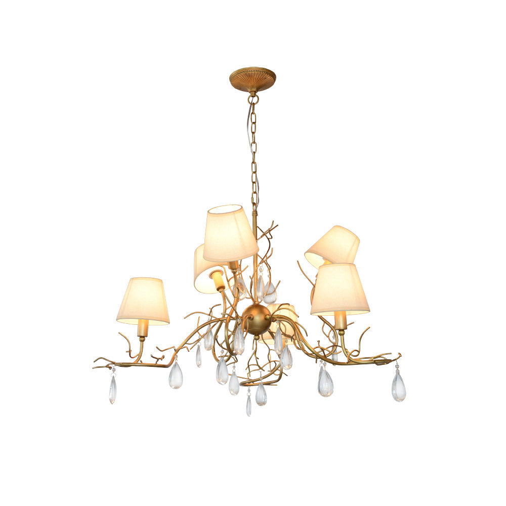Olsolan Postmoderner Luxus-Kristall-Kronleuchter aus Stoff-Letslighting