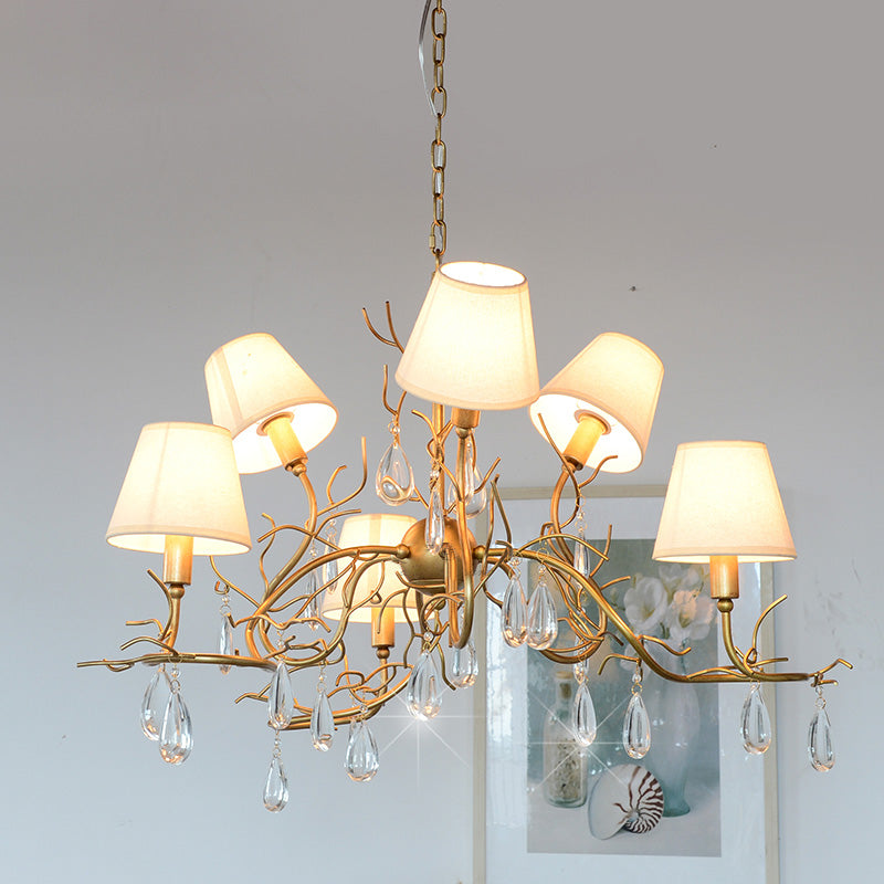 Olsolan Postmoderner Luxus-Kristall-Kronleuchter aus Stoff-Letslighting