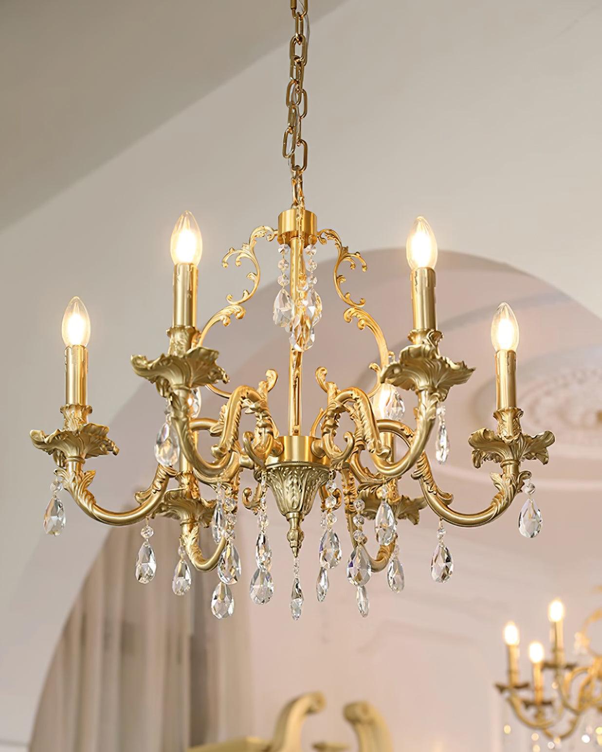 Elvion Klassisch Messing Kristall Kronleuchter-Letslighting