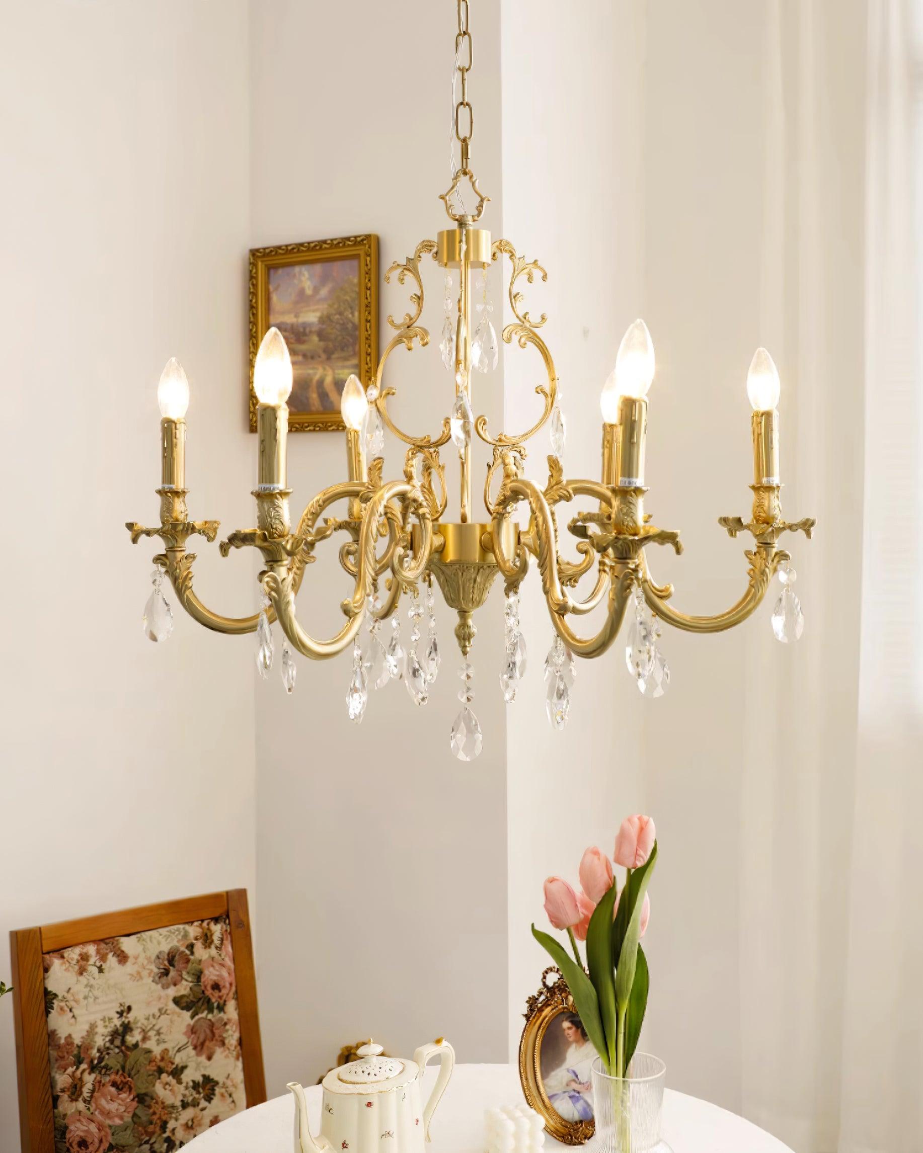 Elvion Klassisch Messing Kristall Kronleuchter-Letslighting