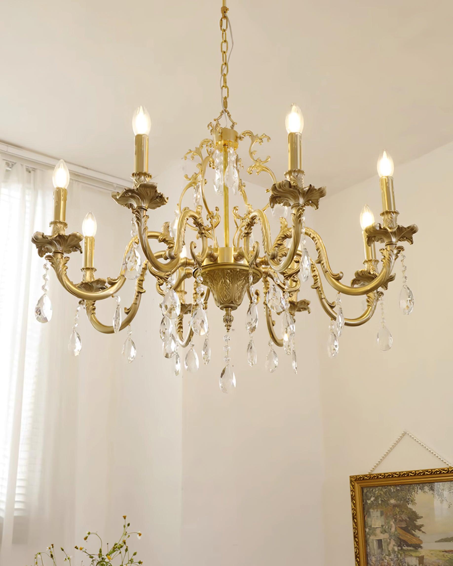 Elvion Klassisch Messing Kristall Kronleuchter-Letslighting