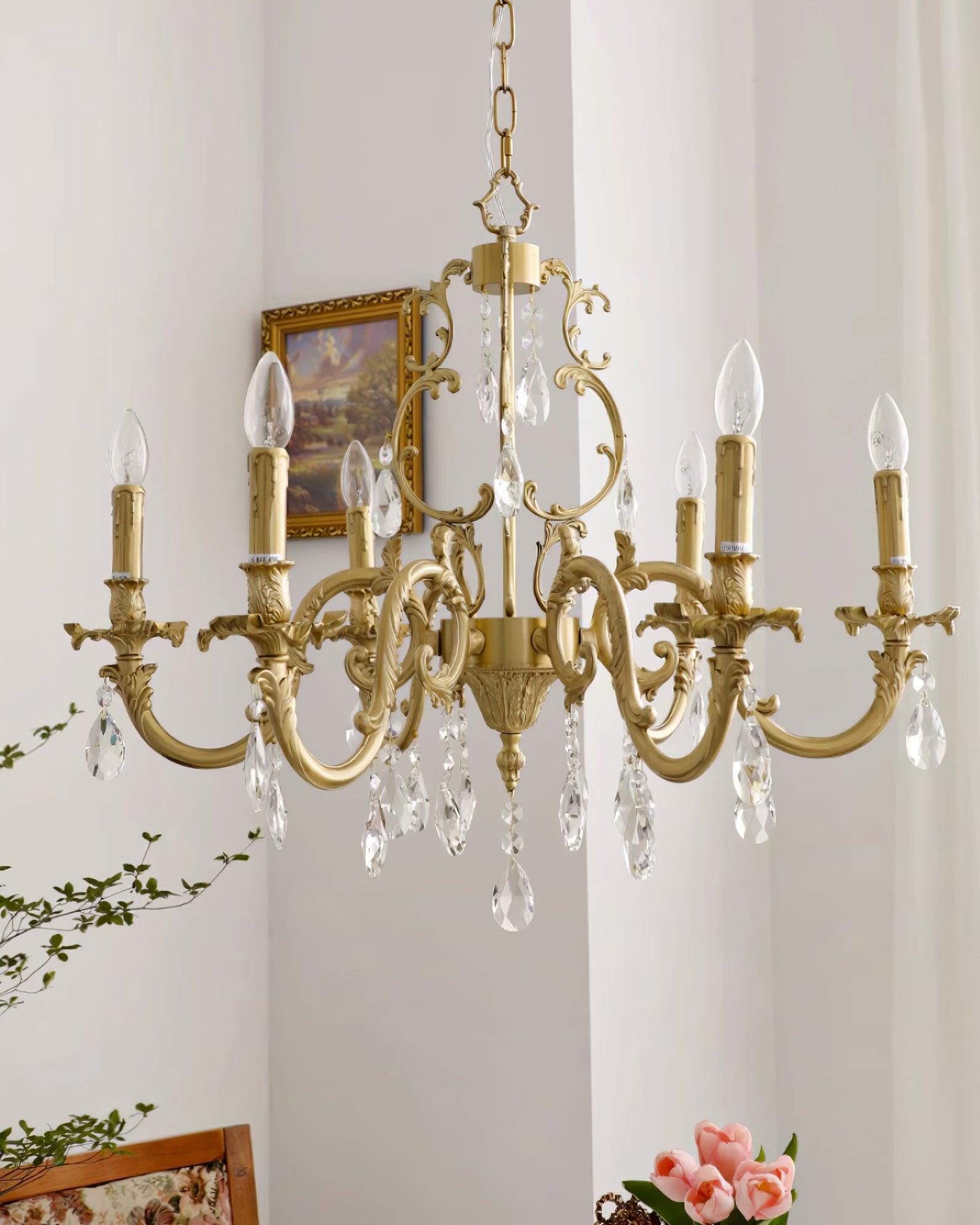 Elvion Klassisch Messing Kristall Kronleuchter-Letslighting