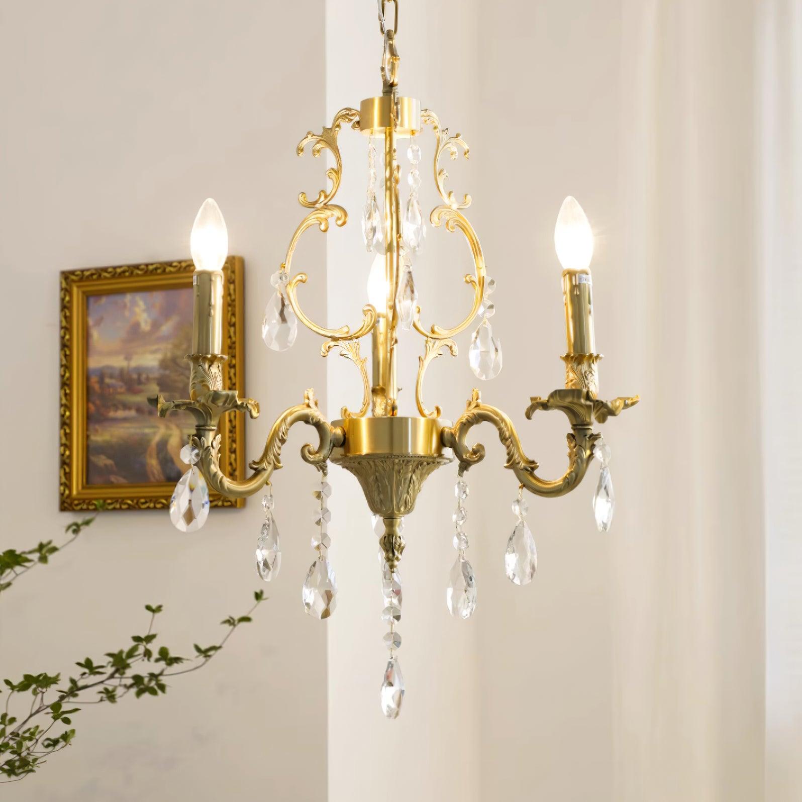 Elvion Klassisch Messing Kristall Kronleuchter-Letslighting