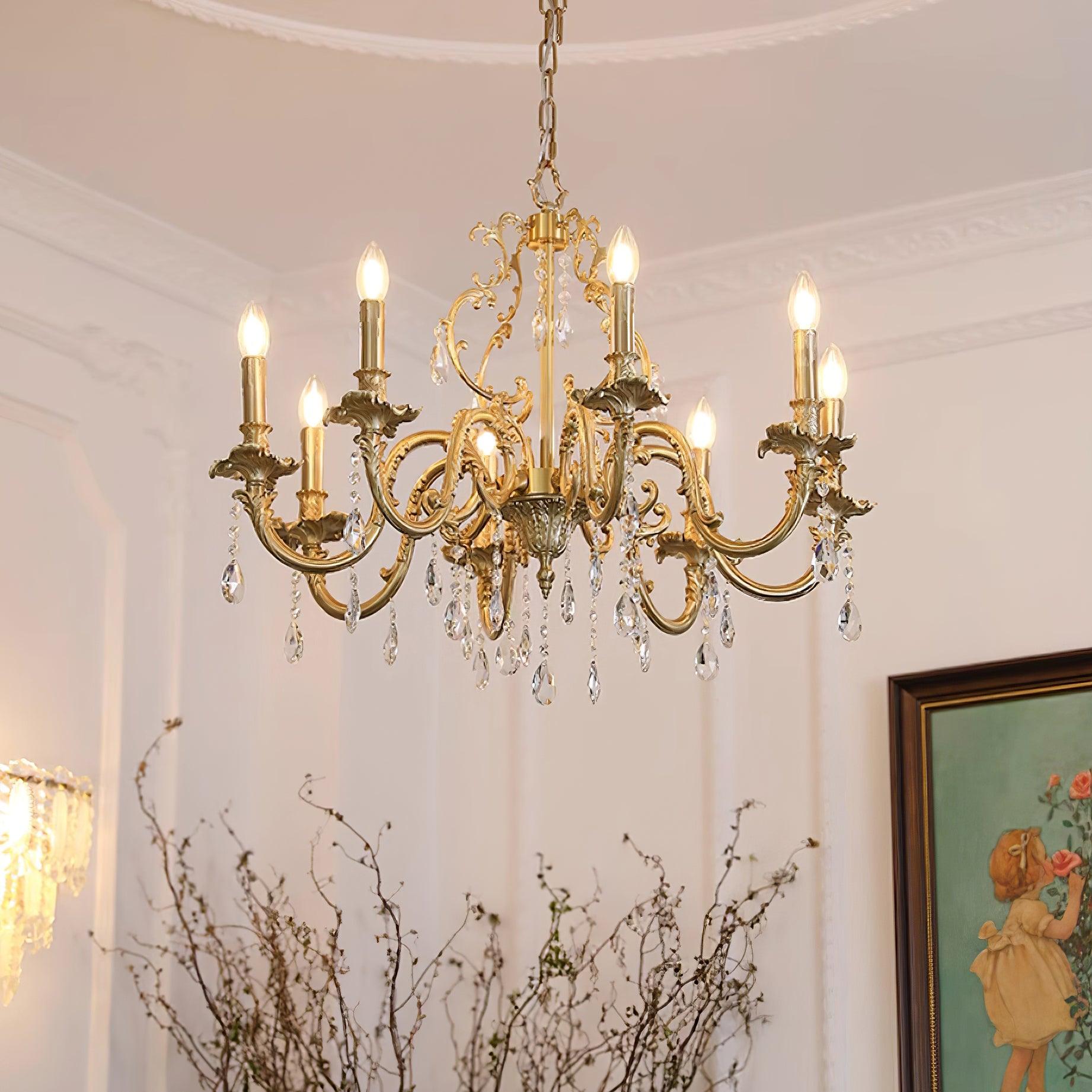 Elvion Klassisch Messing Kristall Kronleuchter-Letslighting