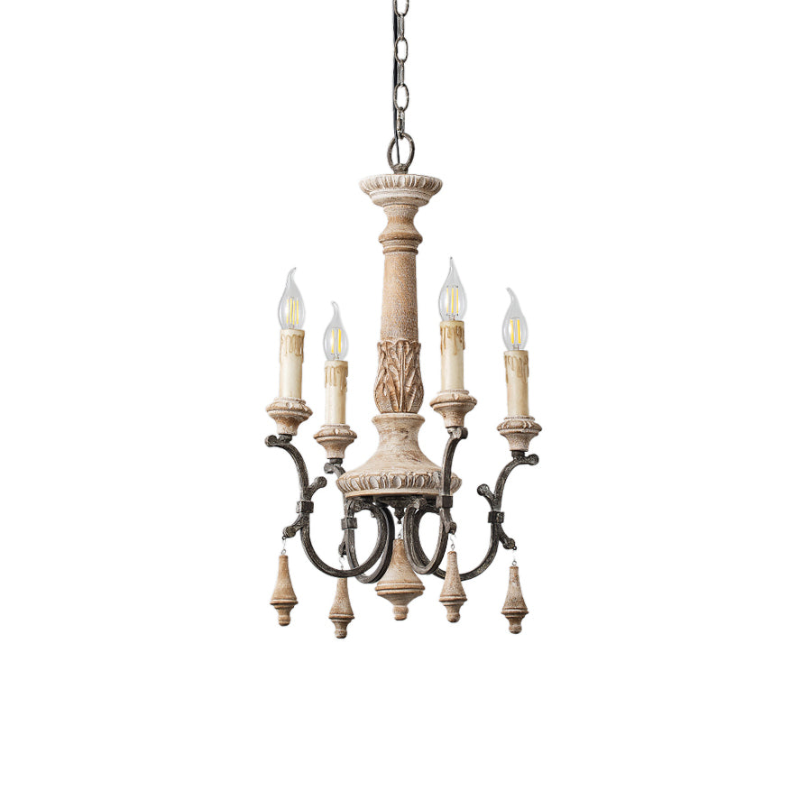 Myphaor Industrieller Vintage Kronleuchter aus Holz-Letslighting