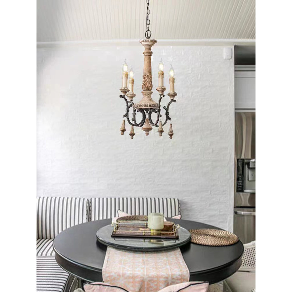 Myphaor Industrieller Vintage Kronleuchter aus Holz-Letslighting