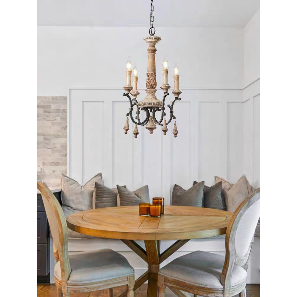 Myphaor Industrieller Vintage Kronleuchter aus Holz-Letslighting
