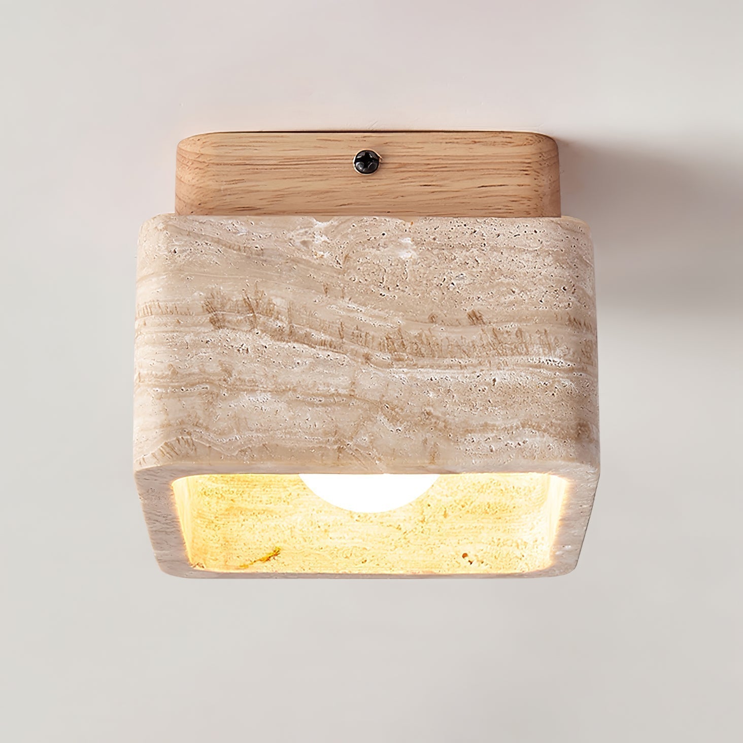 Alaearis Textured Travertine Ceiling Light - Neutralighting