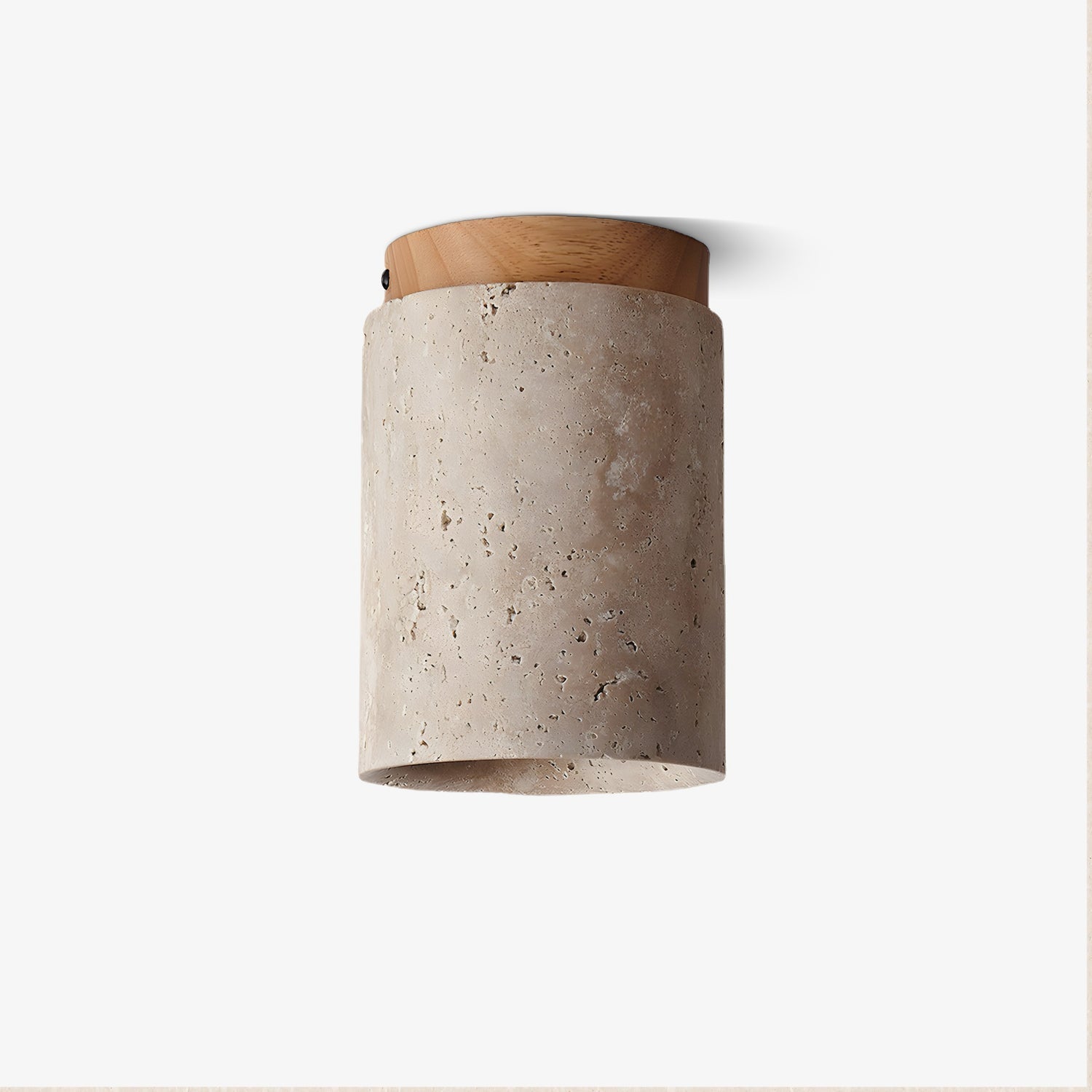 Aurnorira Cylinder Cap Travertine Ceiling Light - Neutralighting