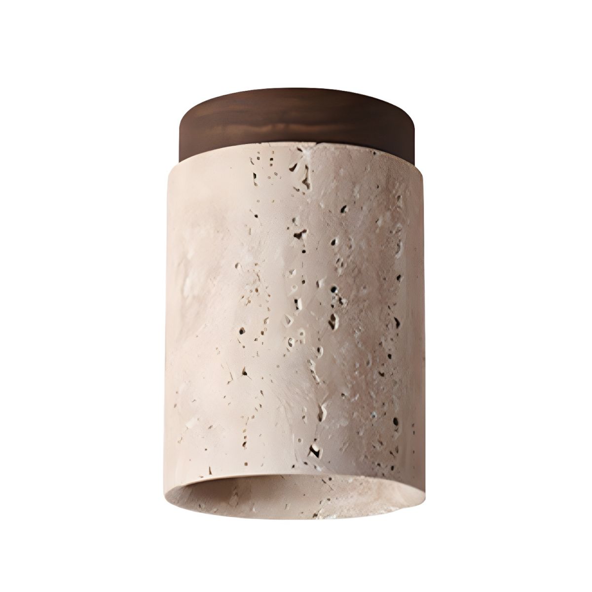Aurnorira Cylinder Cap Travertine Ceiling Light - Neutralighting