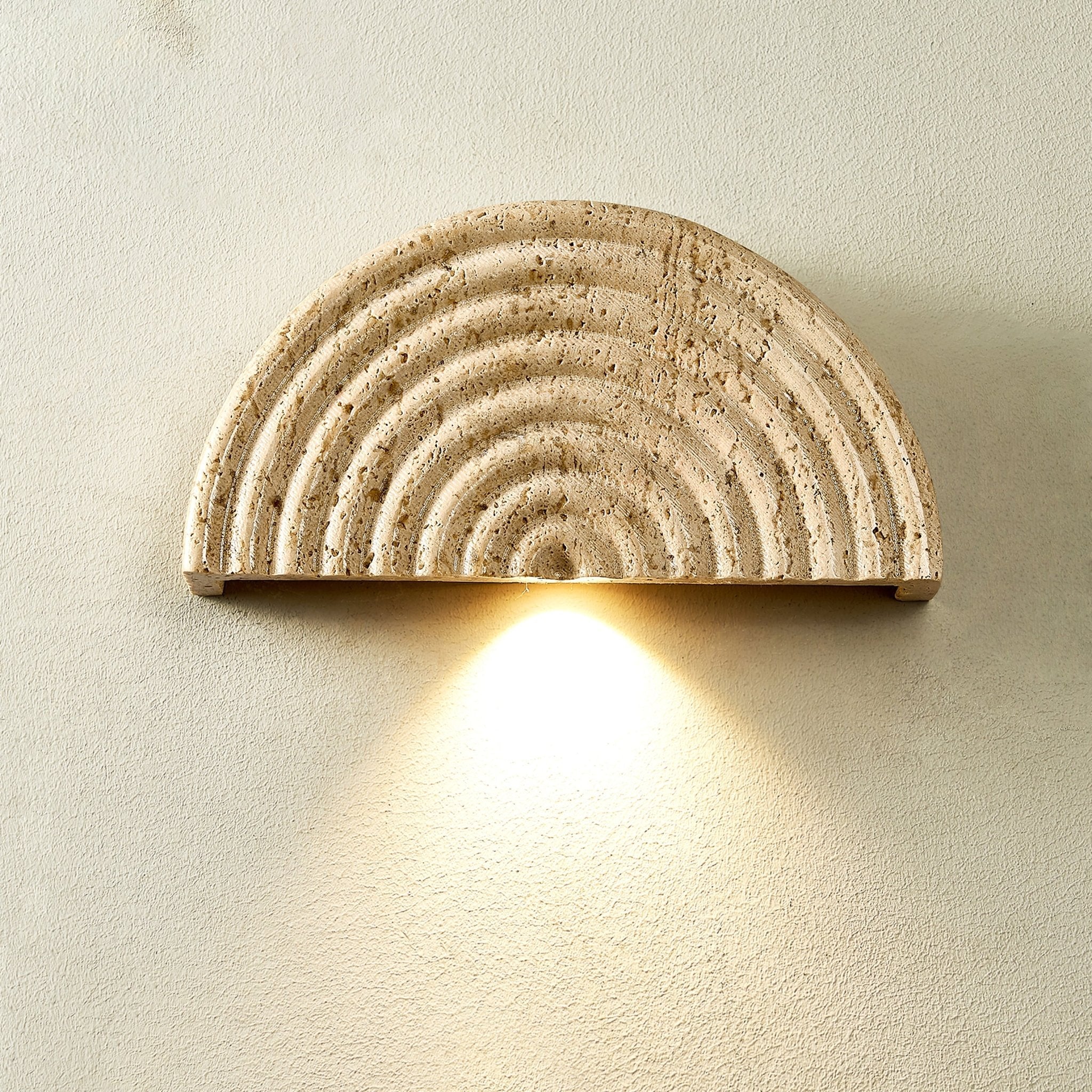 Faro Travertine Half-Moon Wall Lamp - Neutralighting