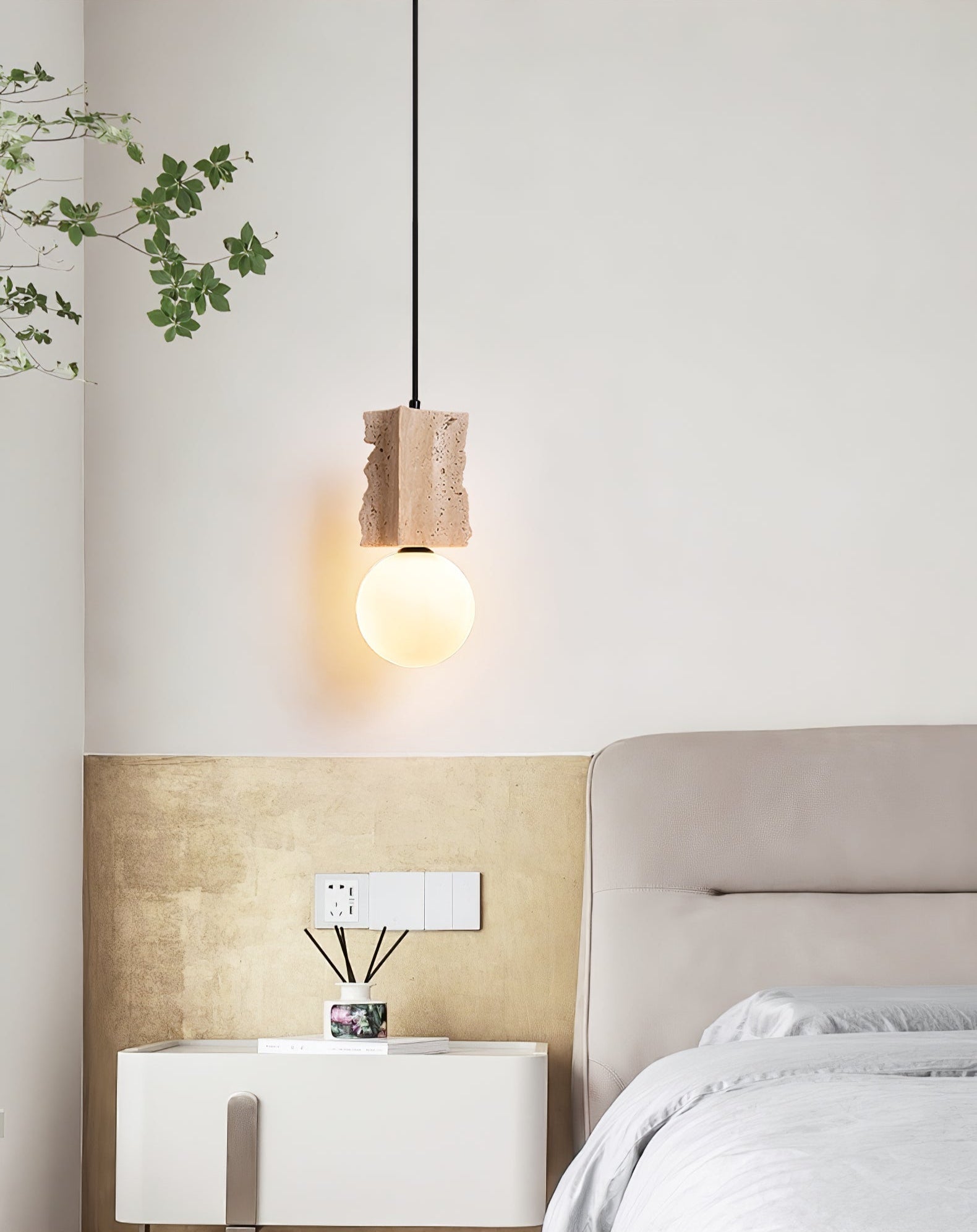 Travertine Raw Edge Pendant Light - Neutralighting