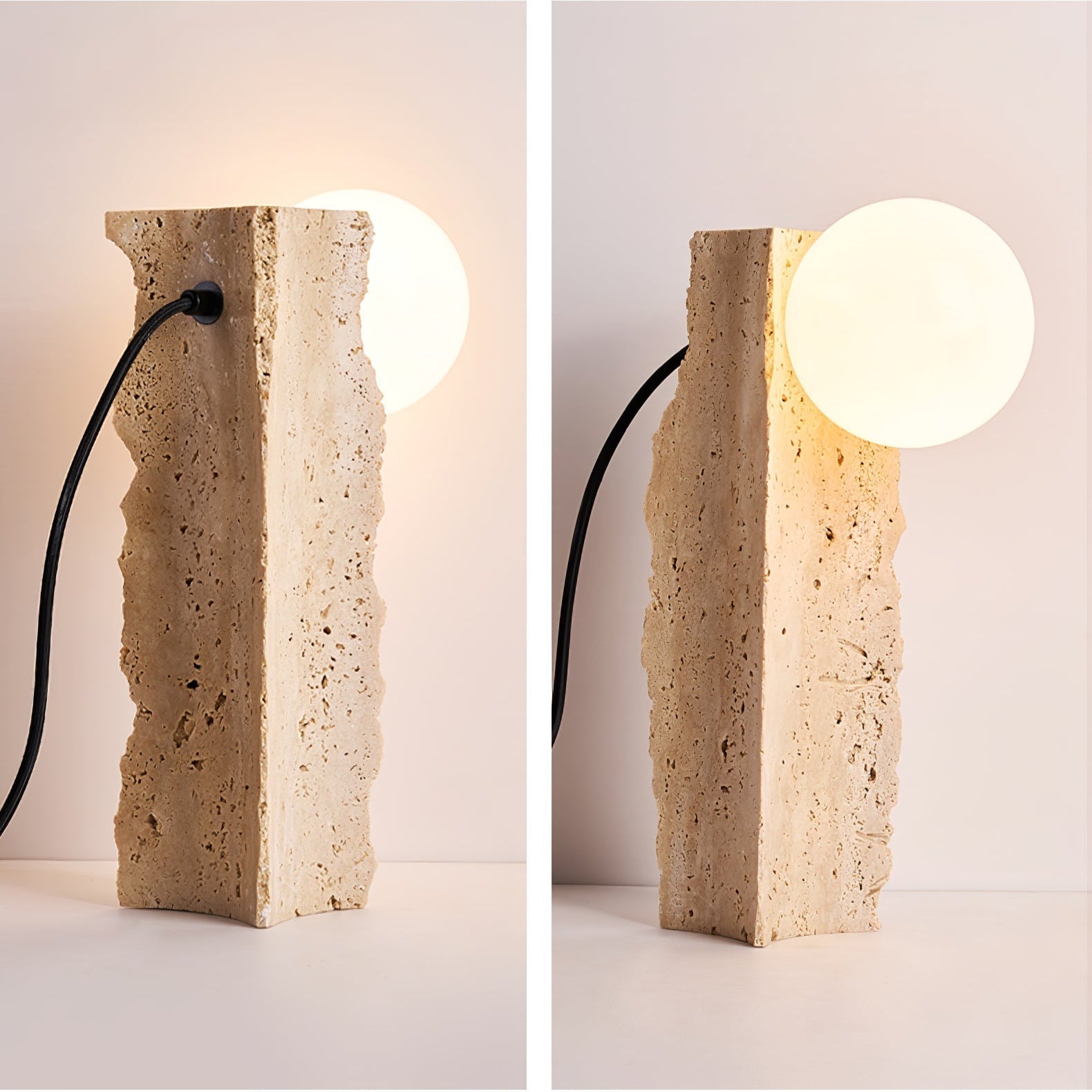 Vyrnora Travertin-Platten-Tischlampe-Letslighting