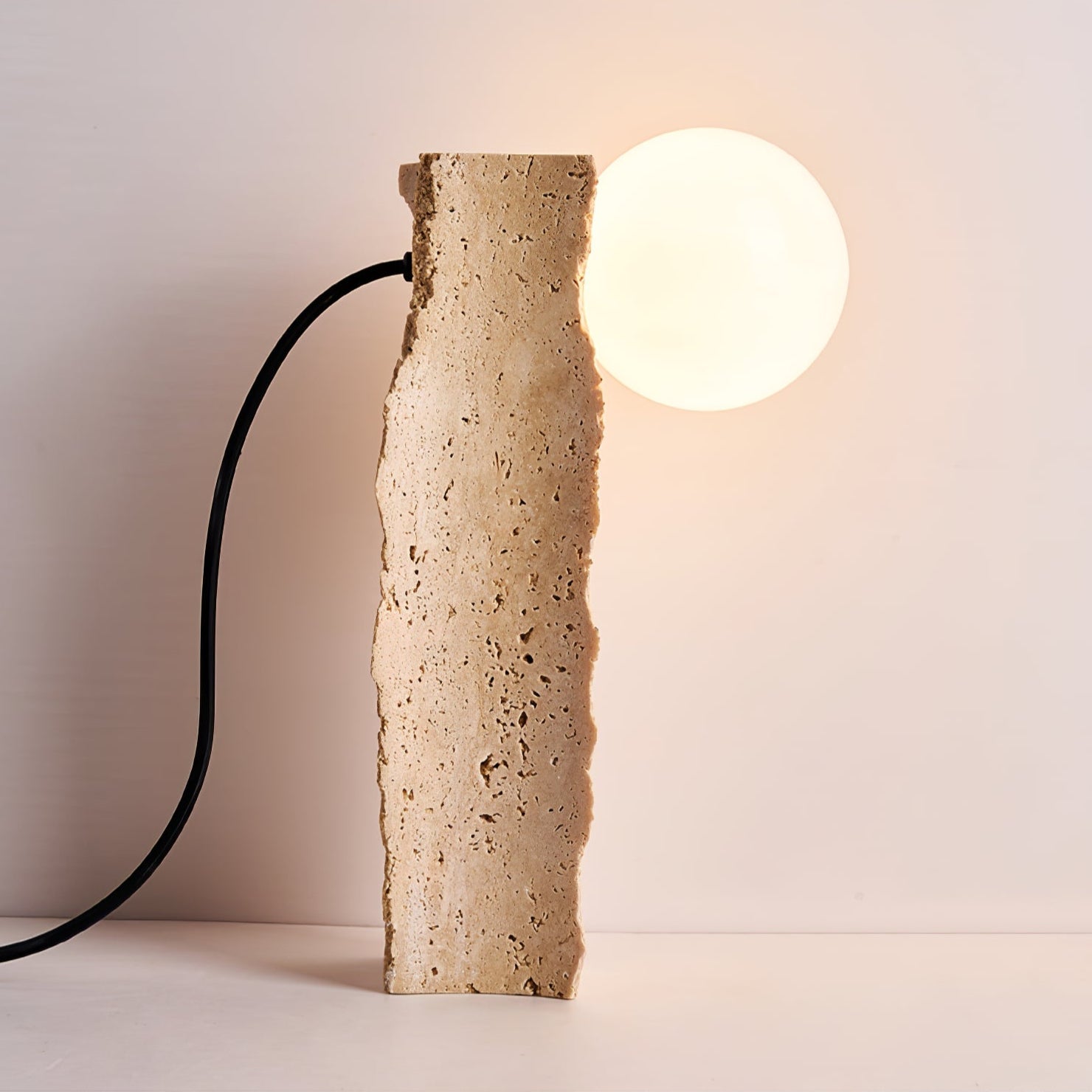 Vyrnora Travertin-Platten-Tischlampe-Letslighting