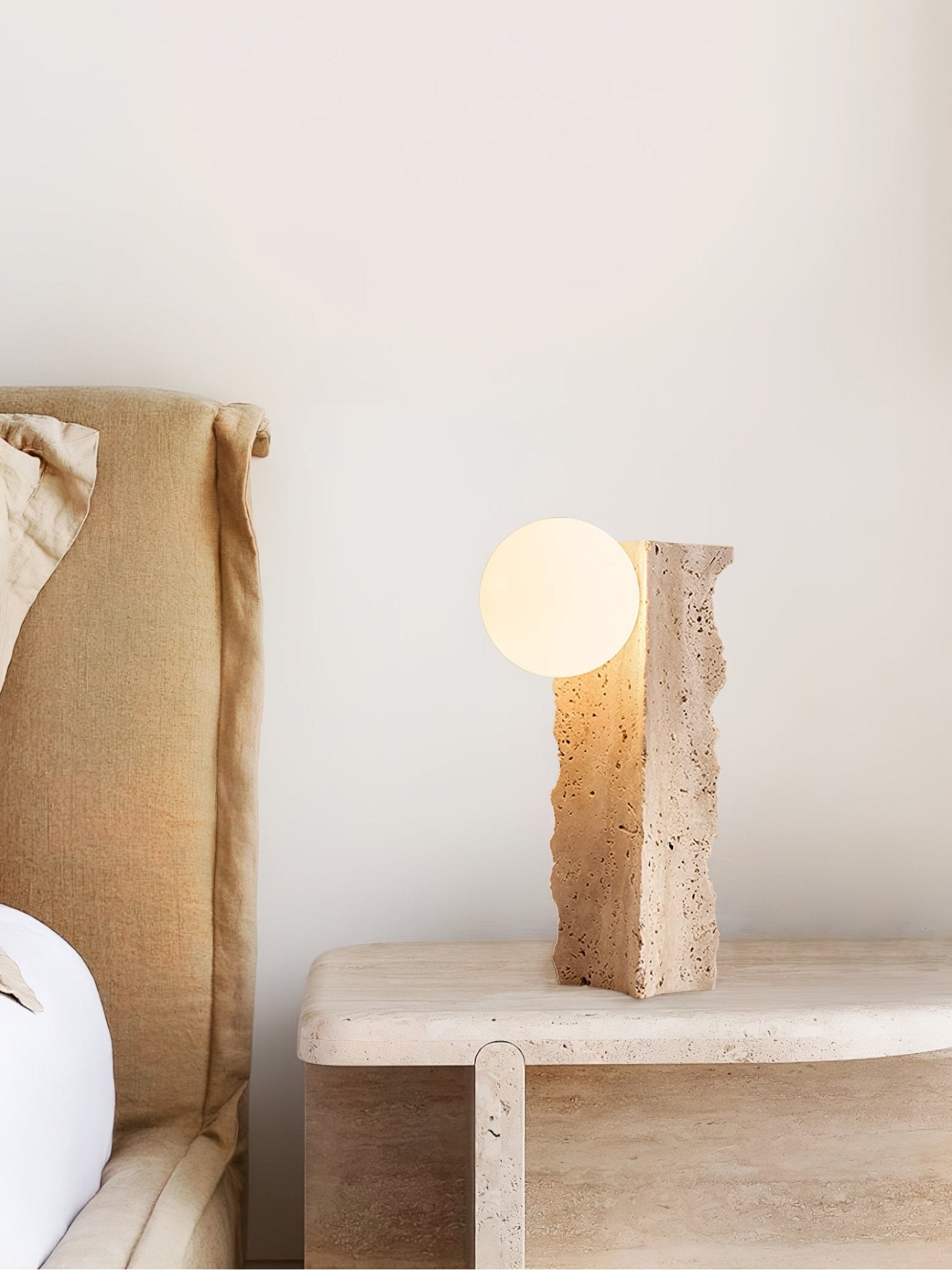 Vyrnora Travertin-Platten-Tischlampe-Letslighting