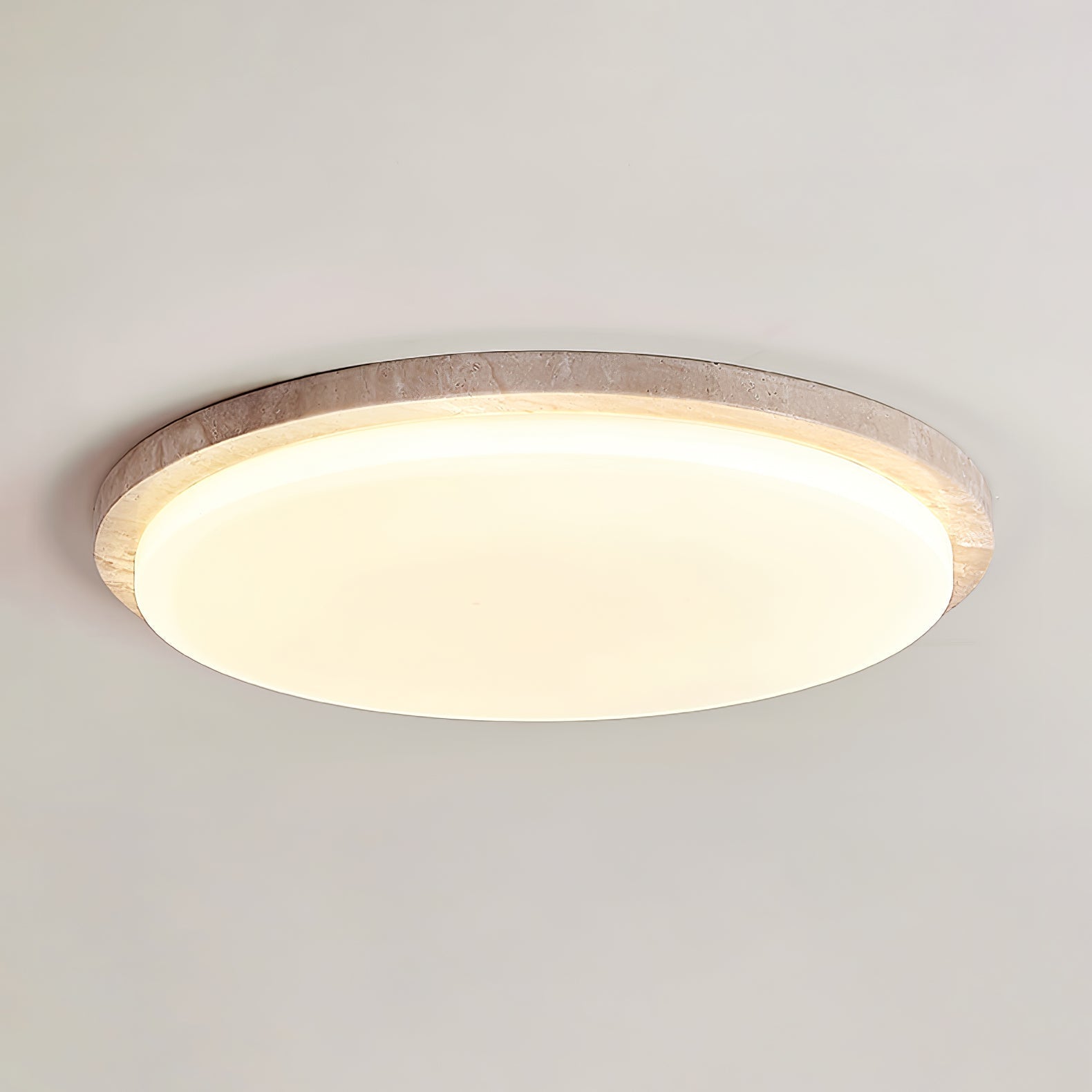 Etala Smooth-Rim Travertine Ceiling Light - Neutralighting