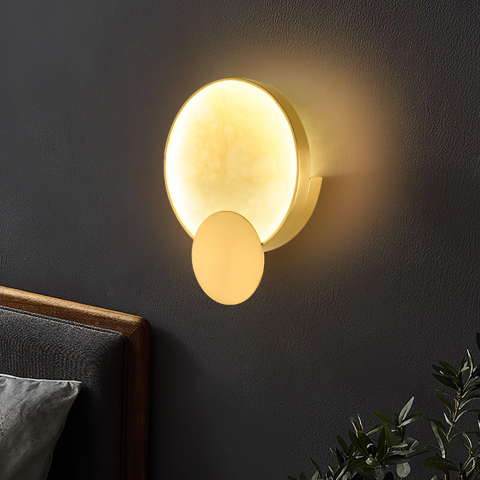 Myvelarae Circular Alabaster Wall Light - Neutralighting