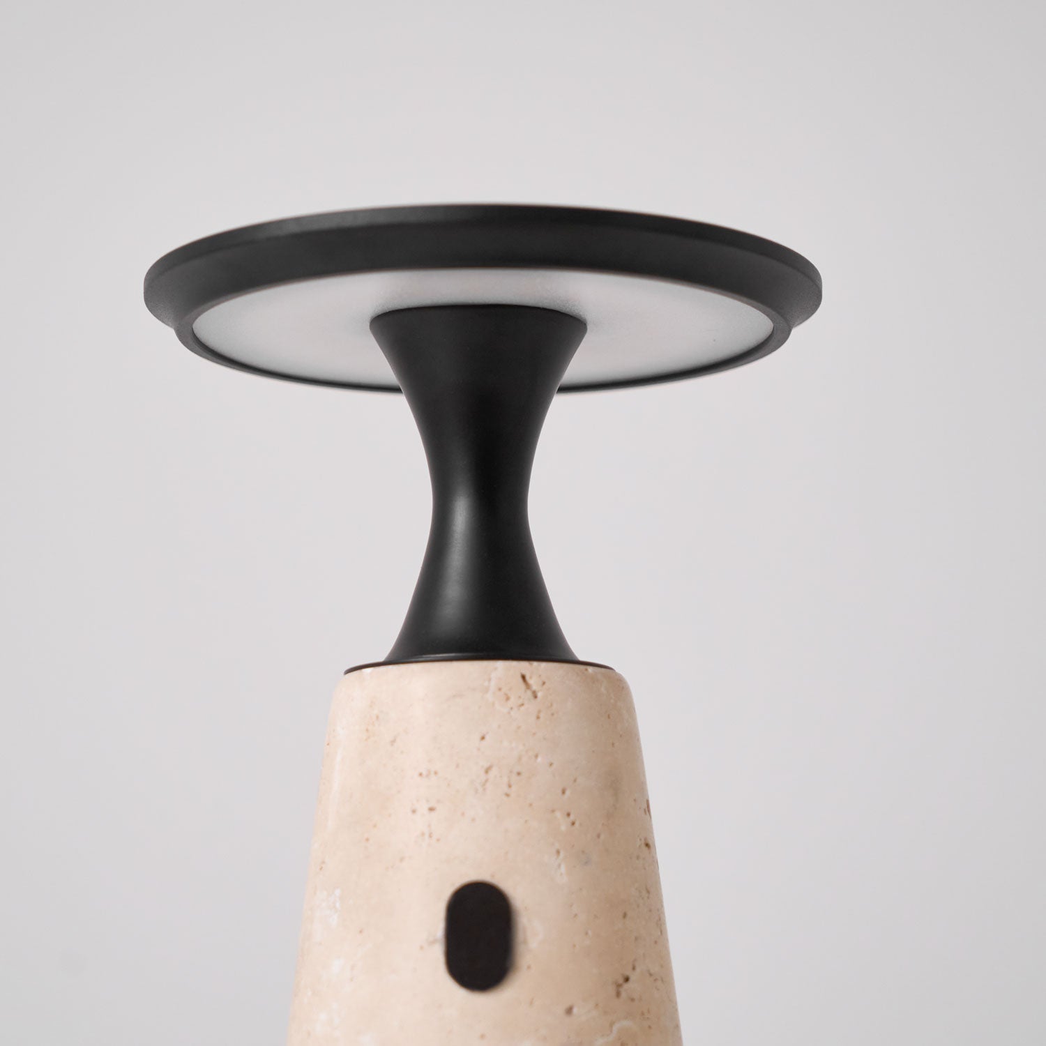 Vespera Sculptural Travertine Table Lamp - Neutralighting