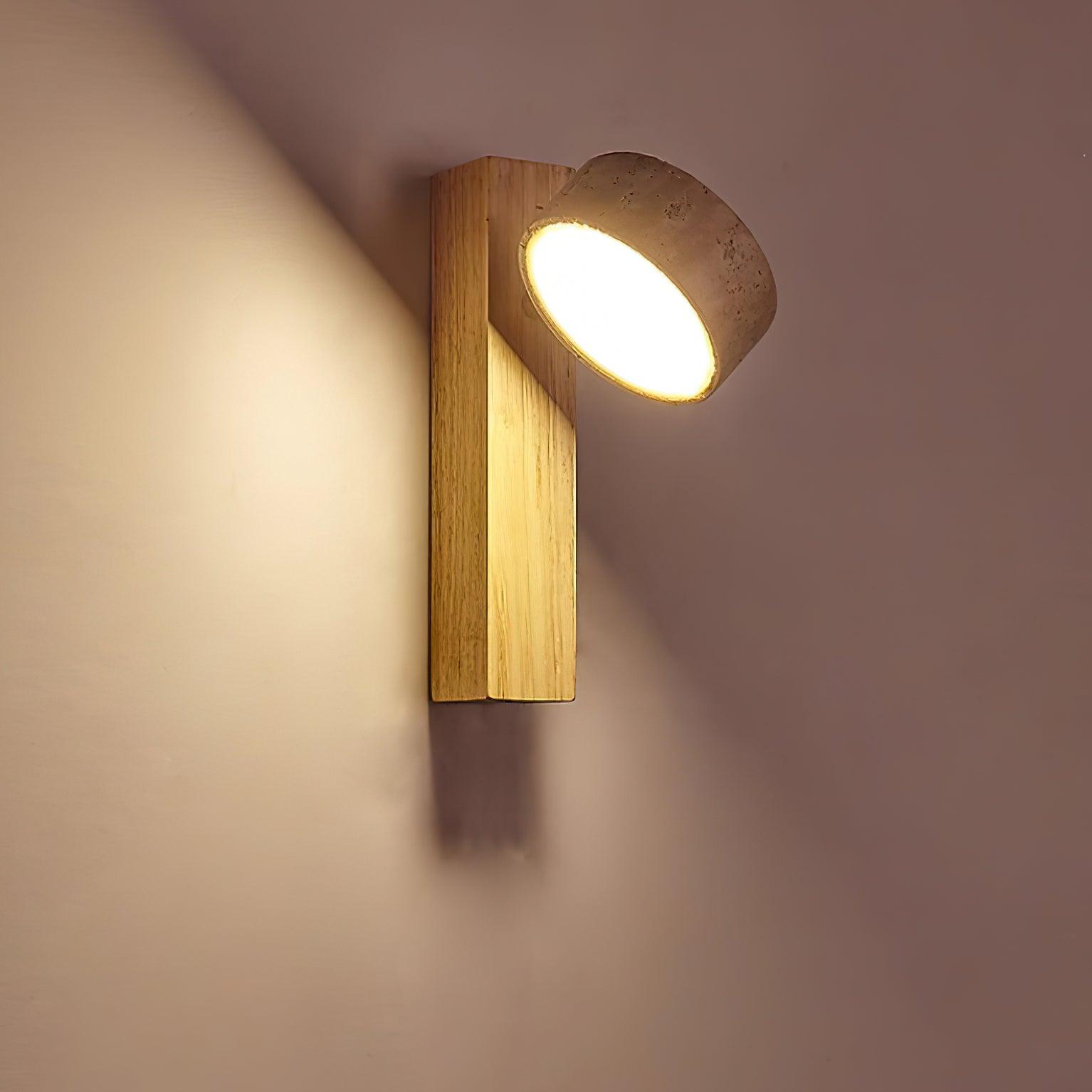 Jovan Wandleuchte aus Travertin und Holz