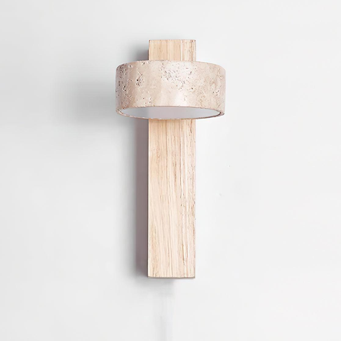 Jovan Wandleuchte aus Travertin und Holz