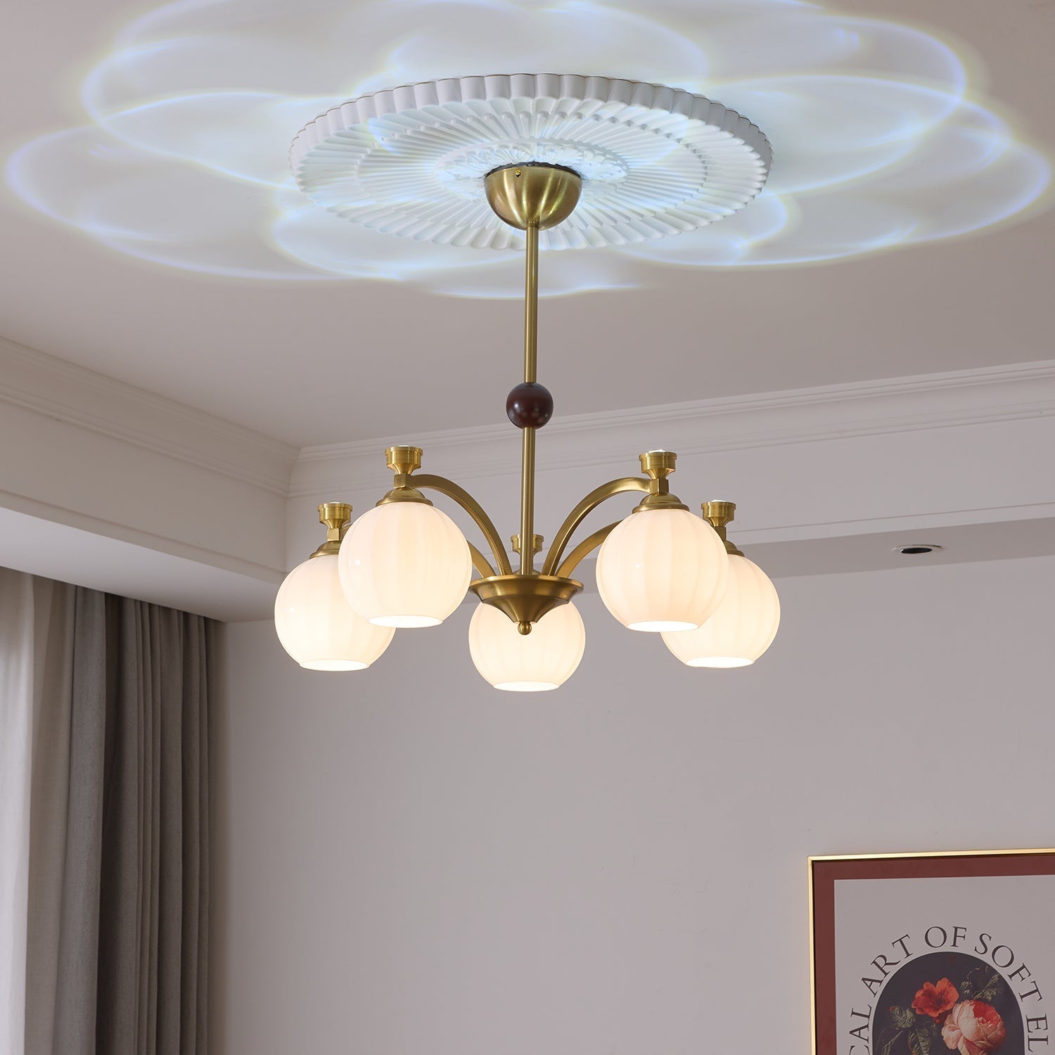 Usilia Eleganz Vintage Glas Holz Kronleuchter-Letslighting