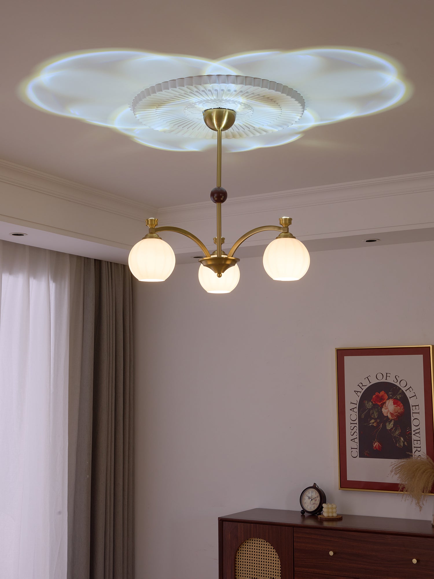 Usilia Eleganz Vintage Glas Holz Kronleuchter-Letslighting