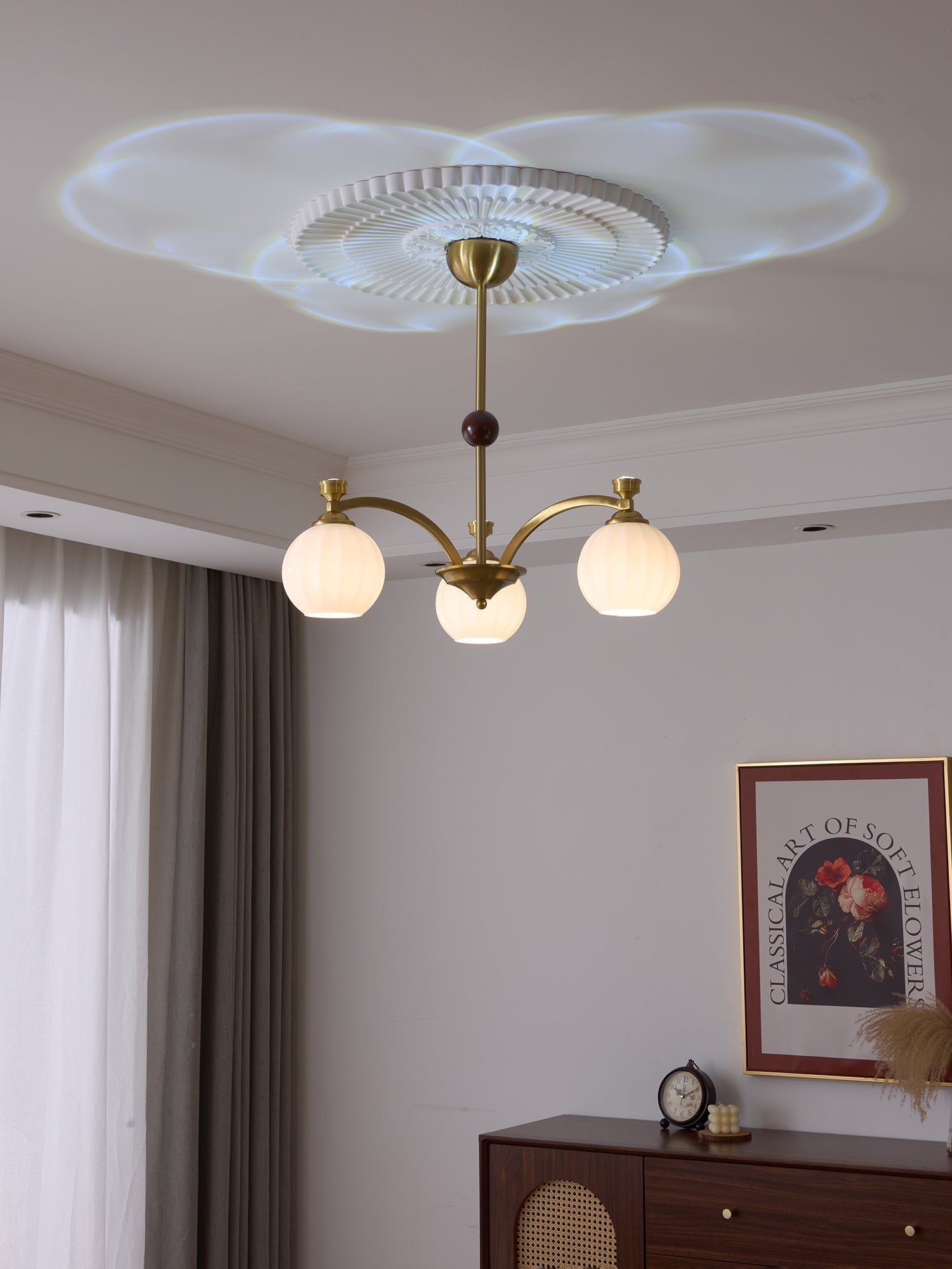 Usilia Eleganz Vintage Glas Holz Kronleuchter-Letslighting