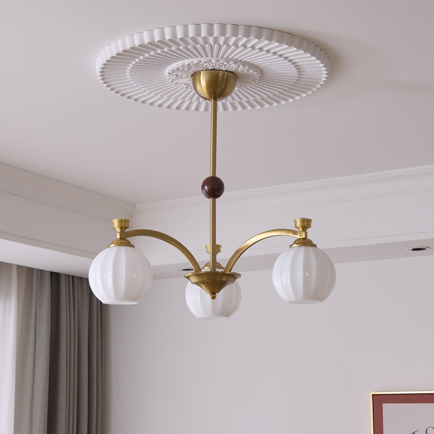 Usilia Eleganz Vintage Glas Holz Kronleuchter-Letslighting