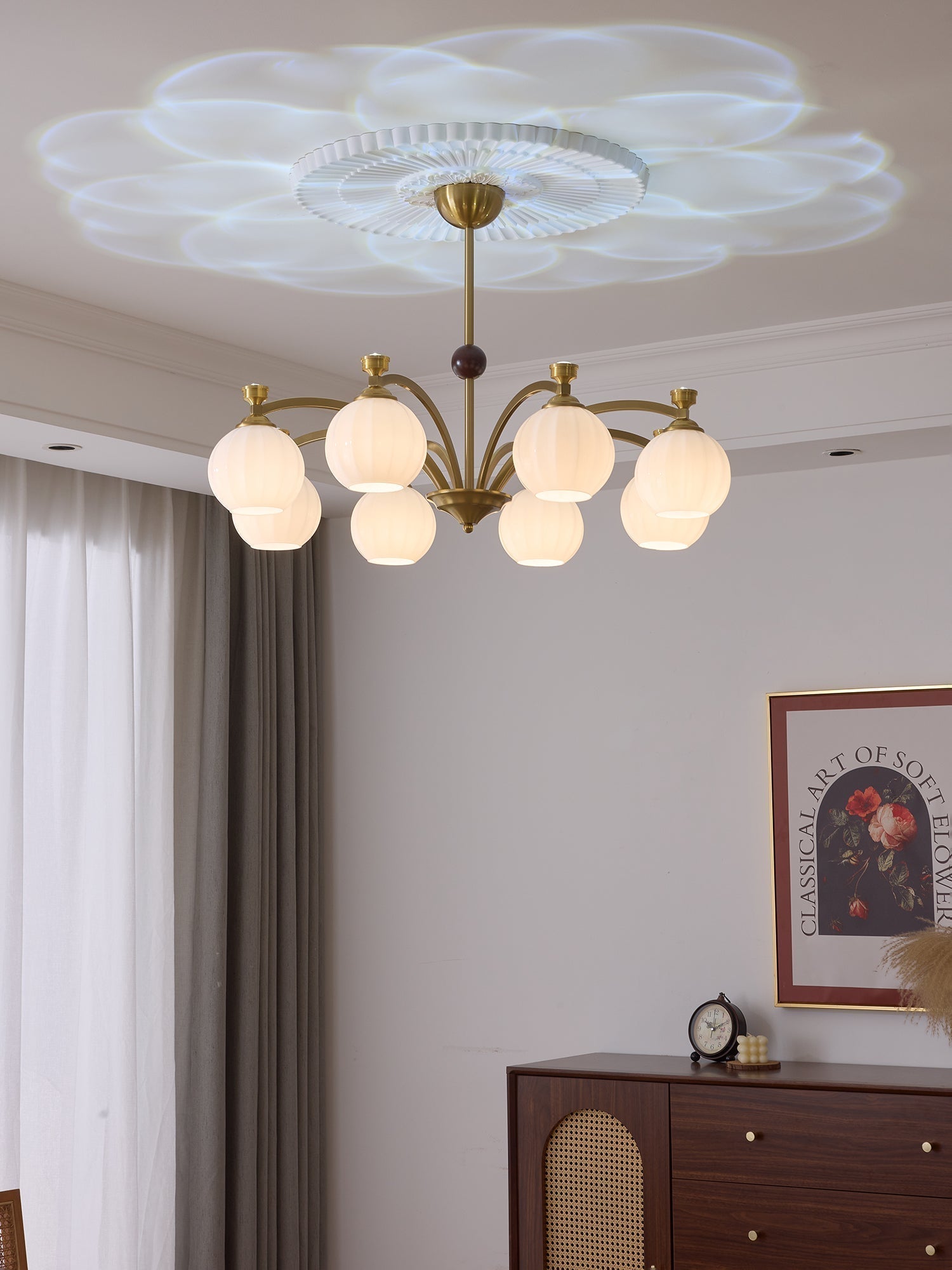 Usilia Eleganz Vintage Glas Holz Kronleuchter-Letslighting