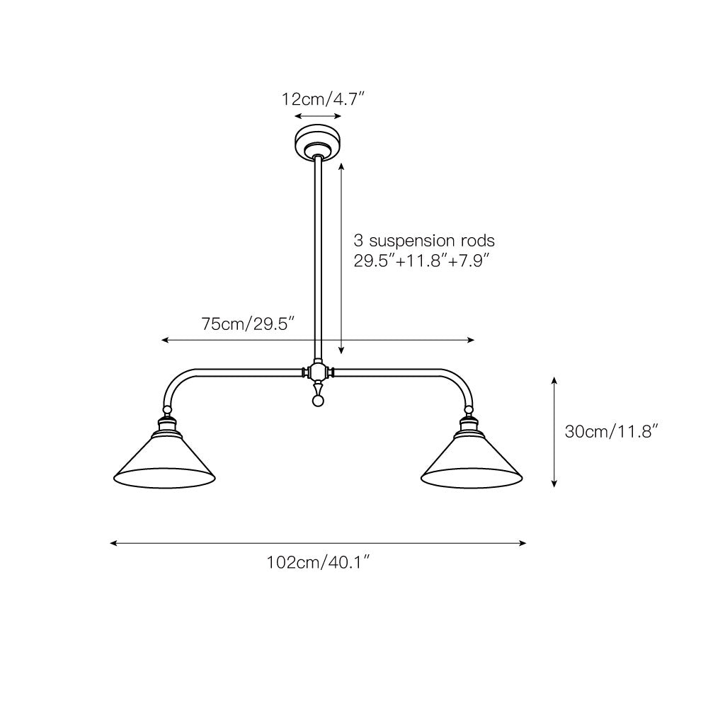 Vallence Pendelleuchte Kronleuchter Luxus Messing Doppelkegel-Letslighting
