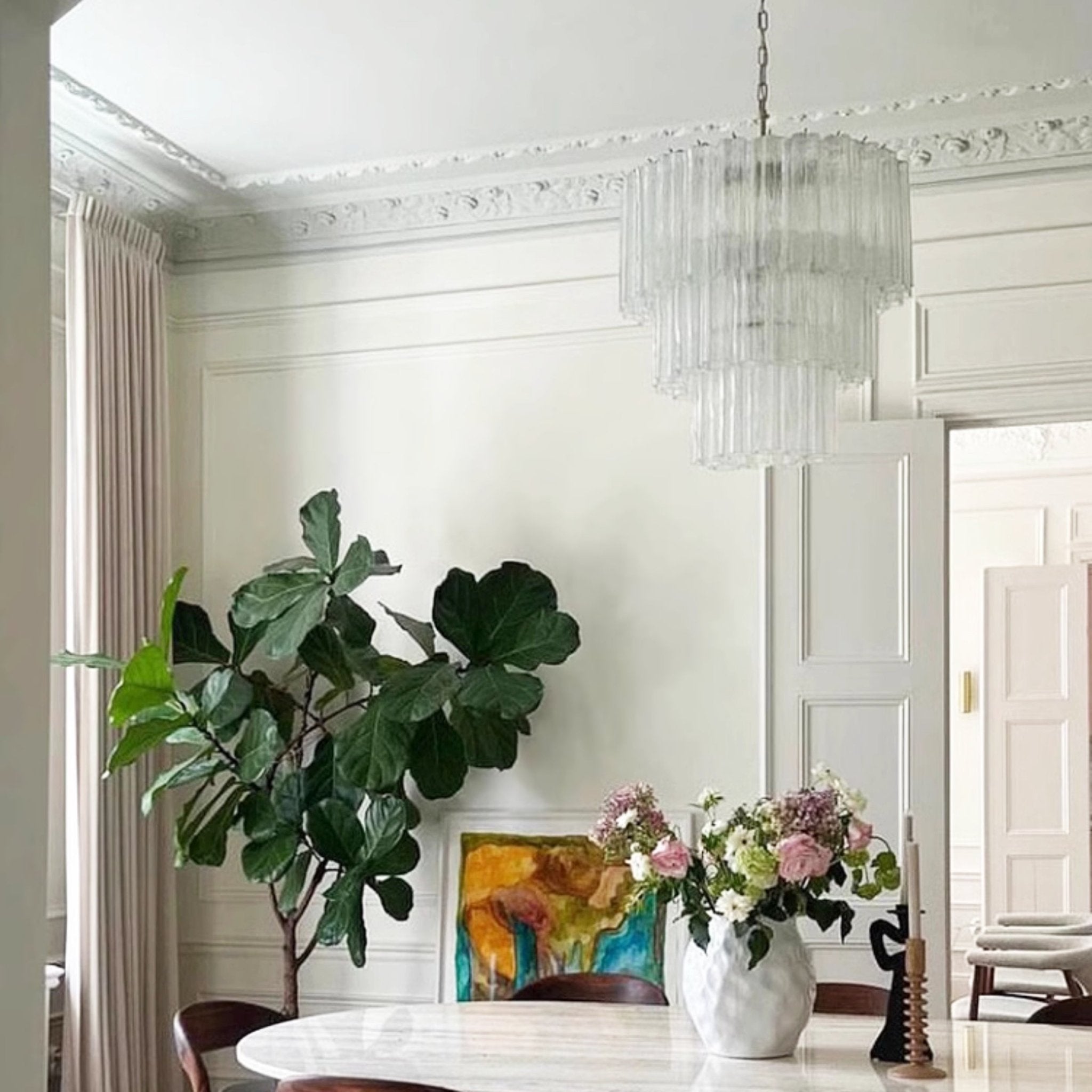 Aurora Chandelier Tiered Murano Glass Tube Waterfall Luxury - Neutralighting