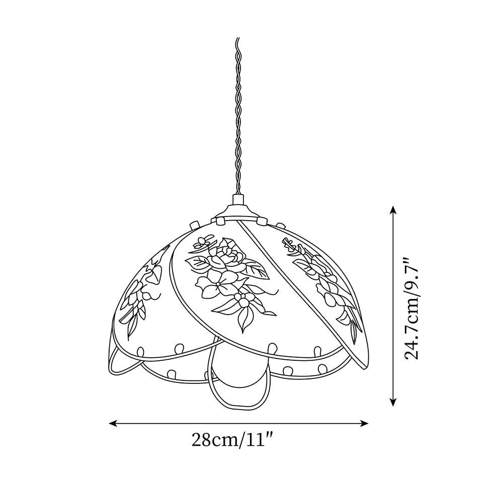 Pendelleuchte Glasblütenschirm Metallgestell Vintage-Letslighting