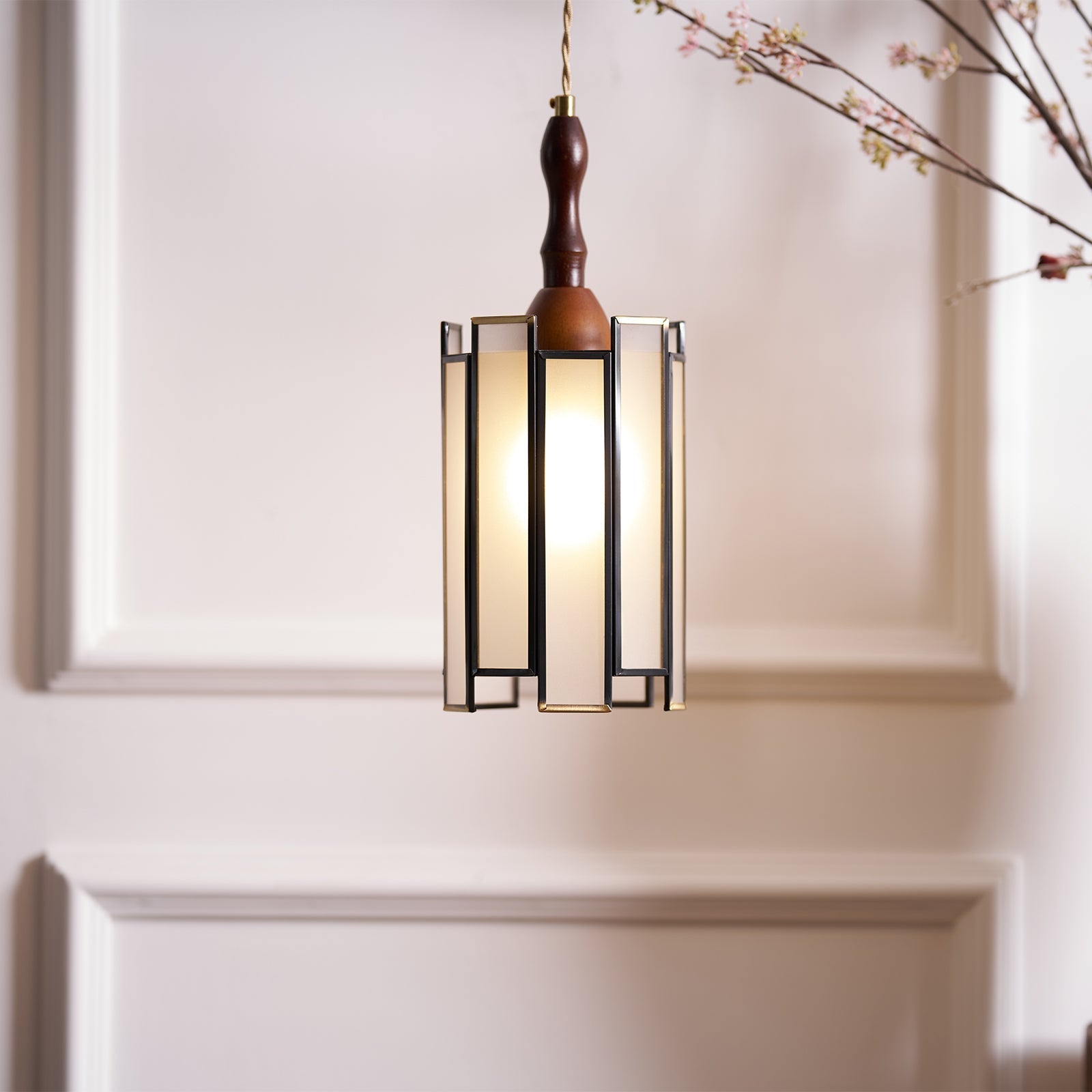 Florace Holz & Glas Vintage Pendelleuchte Lampe-Letslighting