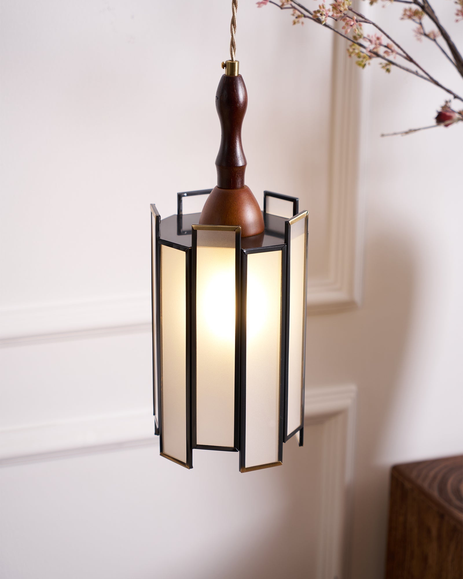 Florace Holz & Glas Vintage Pendelleuchte Lampe-Letslighting