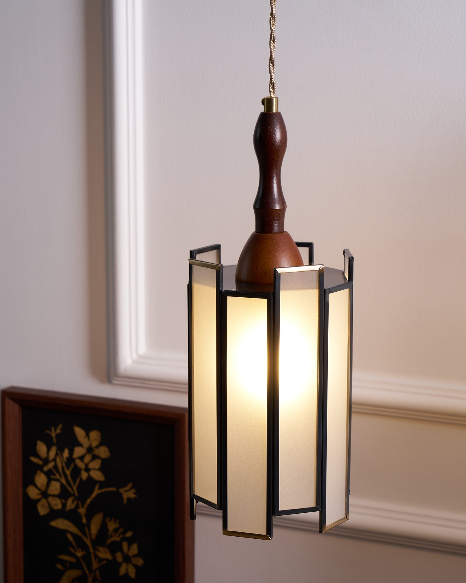 Florace Holz & Glas Vintage Pendelleuchte Lampe-Letslighting