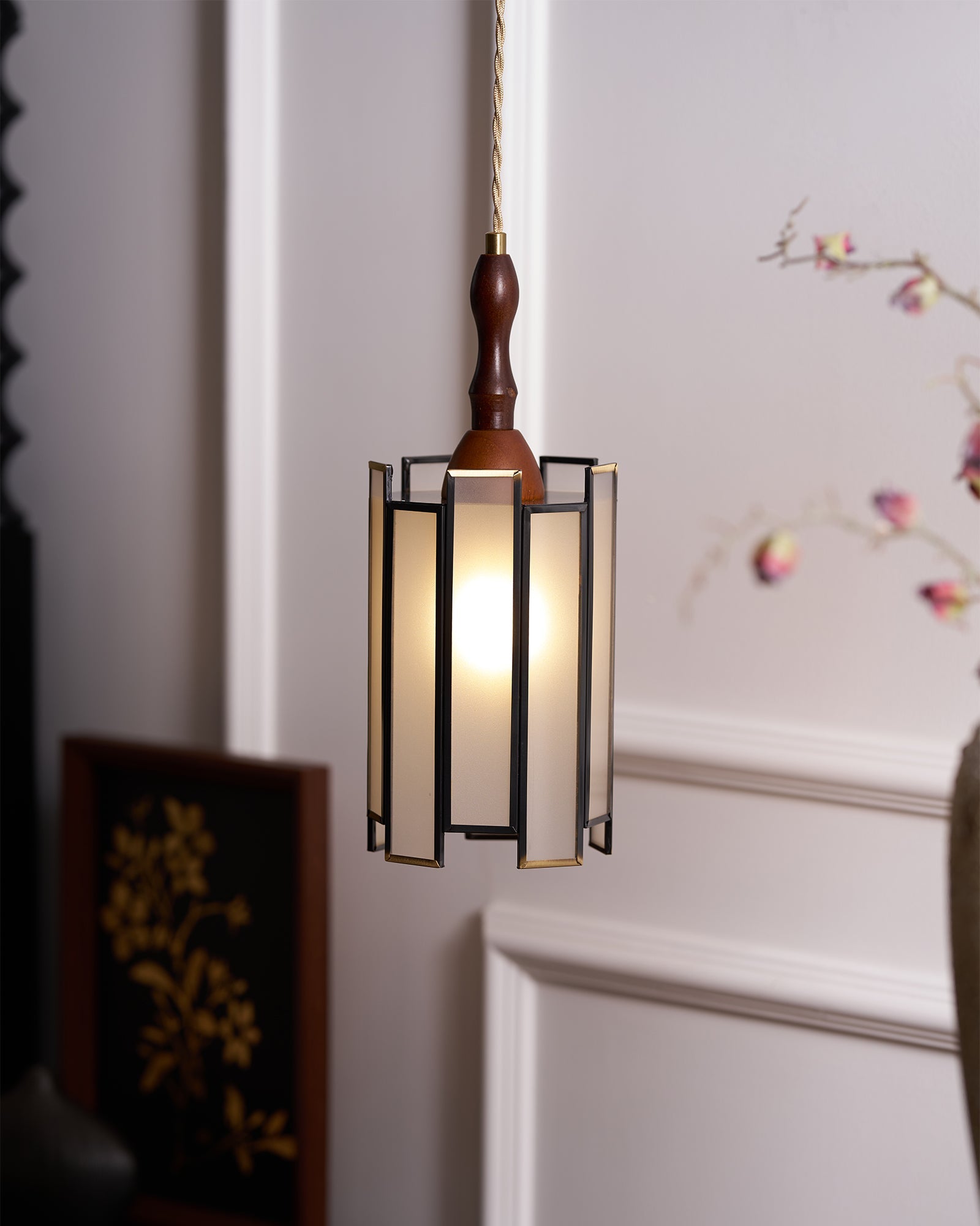 Florace Holz & Glas Vintage Pendelleuchte Lampe-Letslighting