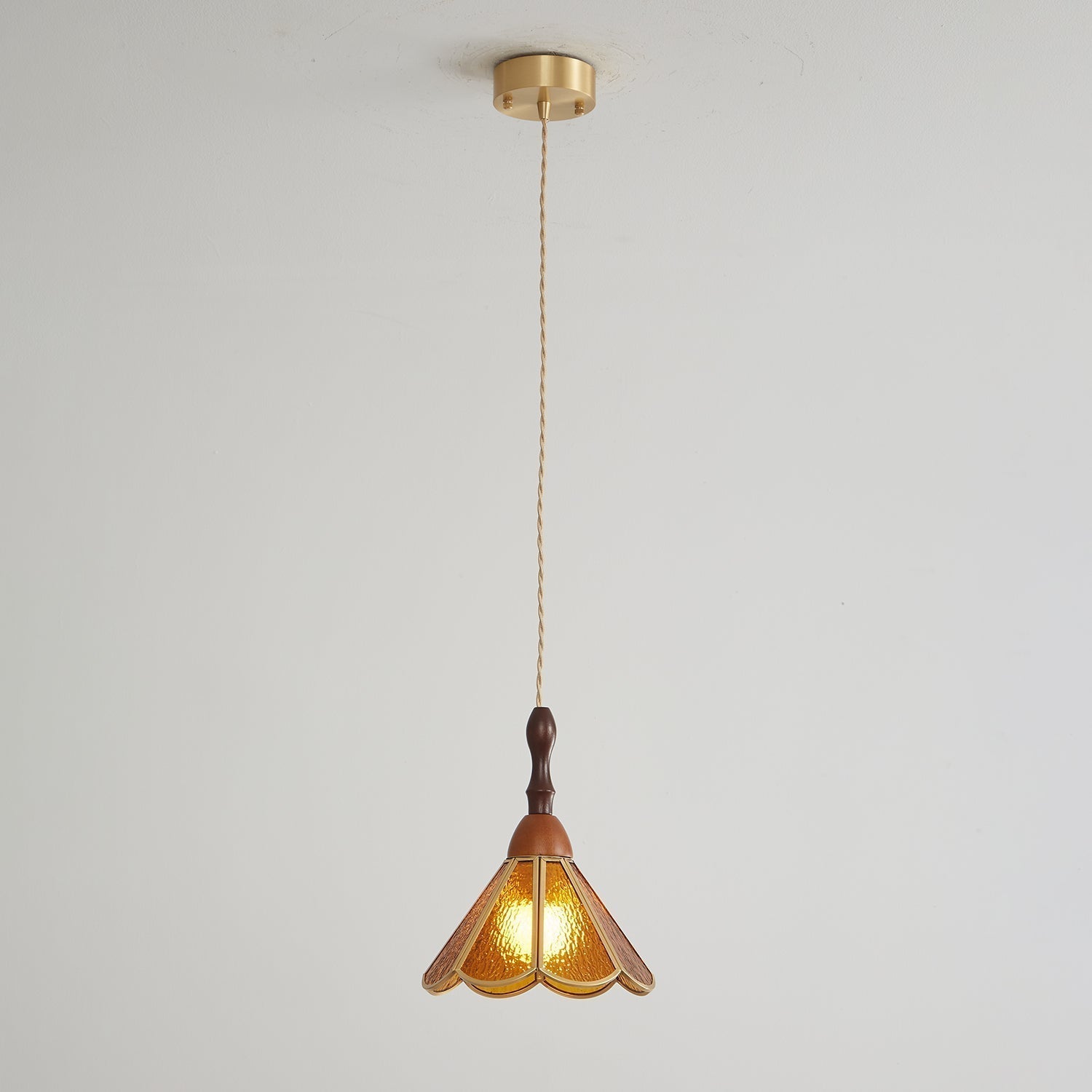 Florace Holz & Glas Vintage Pendelleuchte Lampe-Letslighting