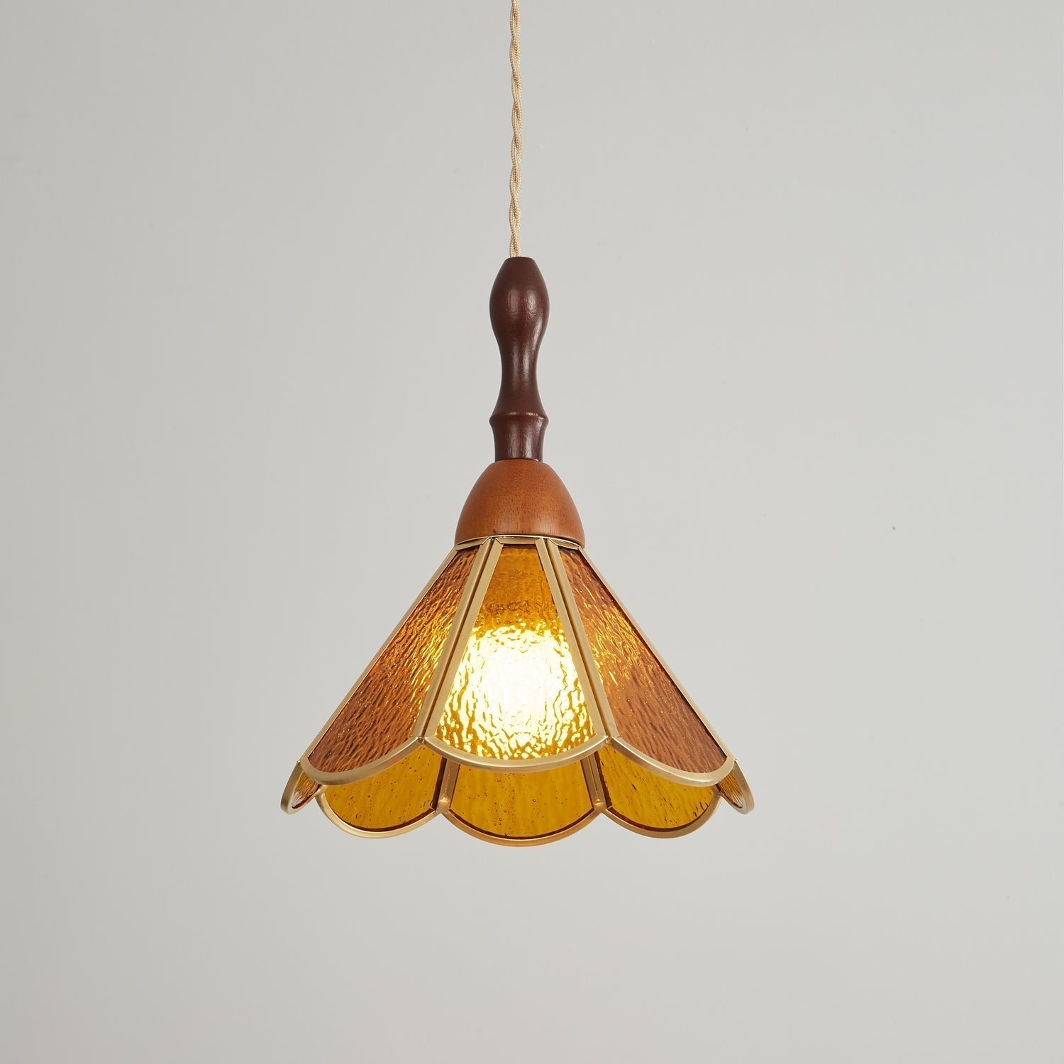 Florace Holz & Glas Vintage Pendelleuchte Lampe-Letslighting