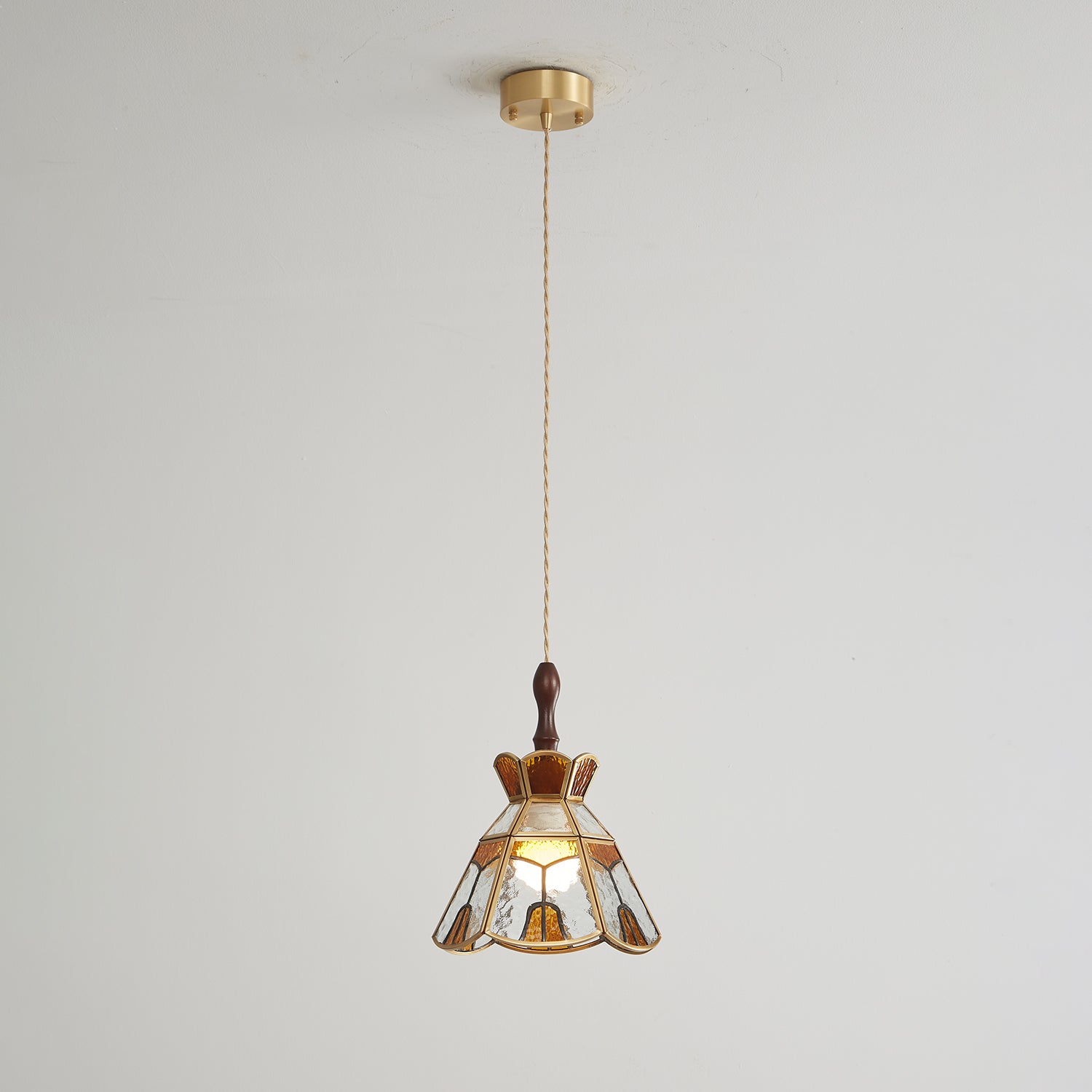 Florace Holz & Glas Vintage Pendelleuchte Lampe-Letslighting