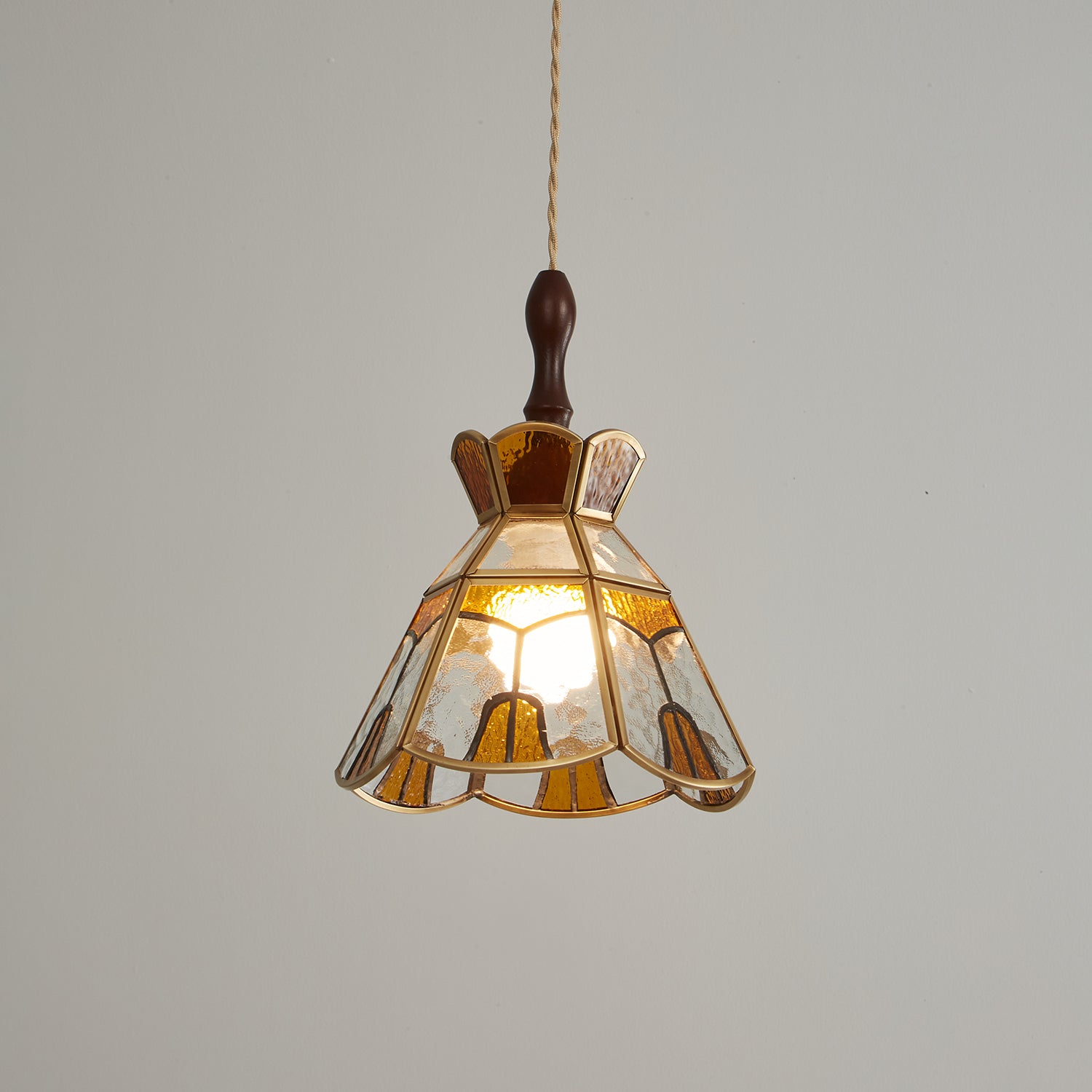 Florace Holz & Glas Vintage Pendelleuchte Lampe-Letslighting