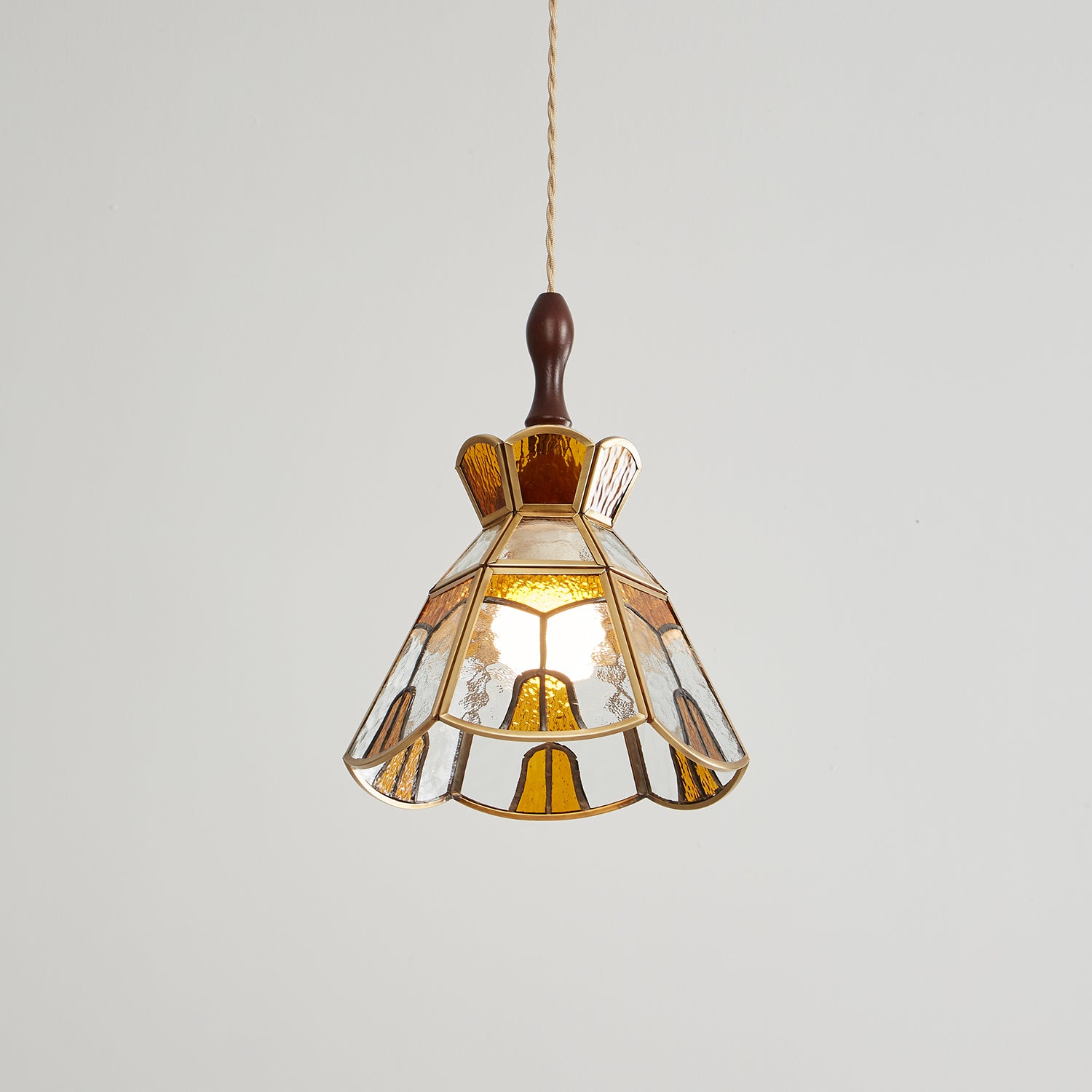 Florace Holz & Glas Vintage Pendelleuchte Lampe-Letslighting