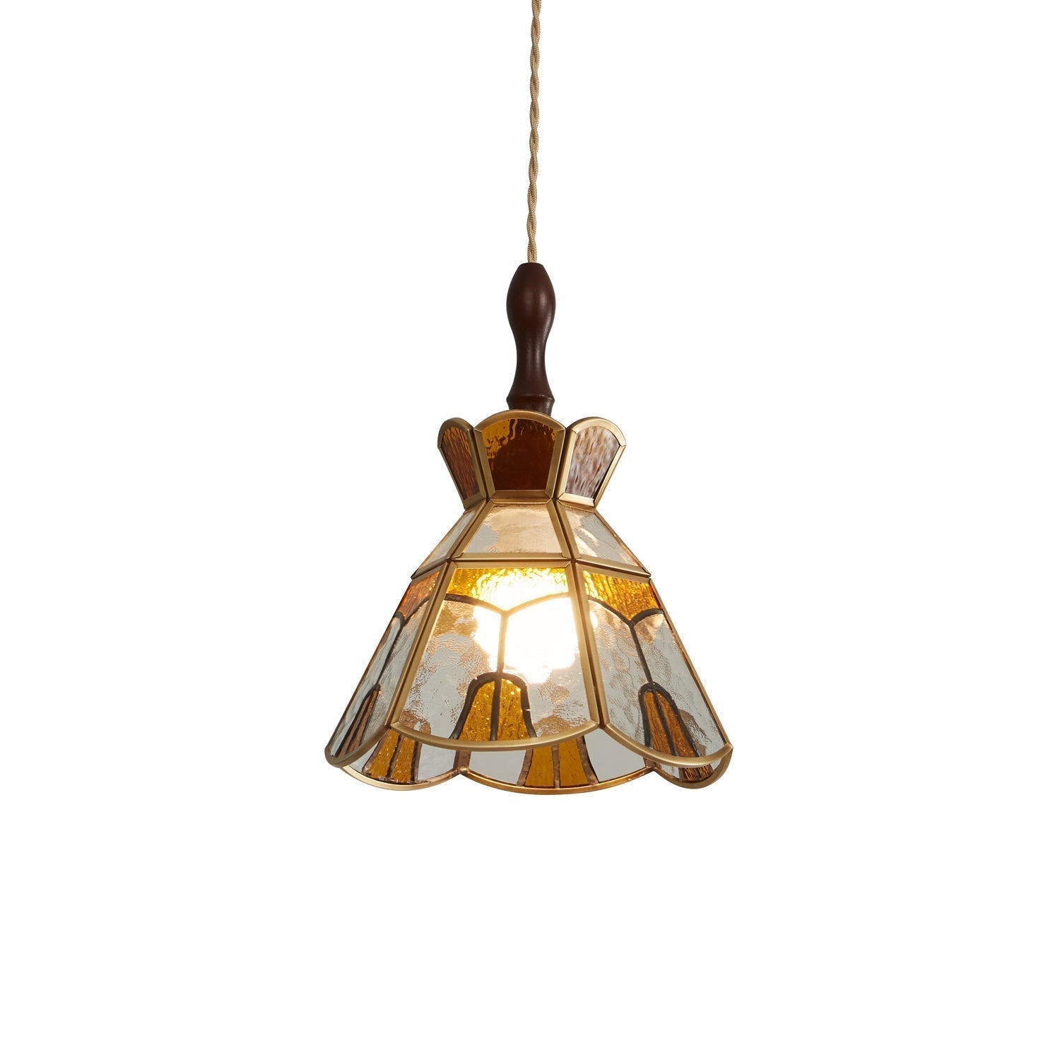 Florace Holz & Glas Vintage Pendelleuchte Lampe-Letslighting