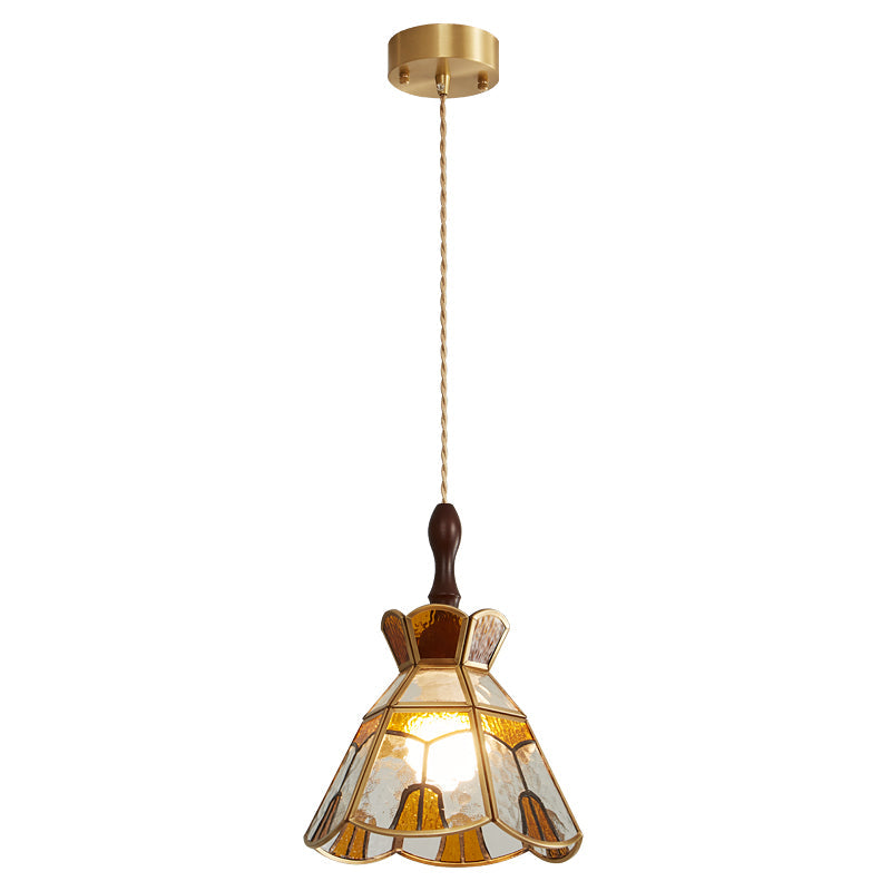 Florace Holz & Glas Vintage Pendelleuchte Lampe-Letslighting