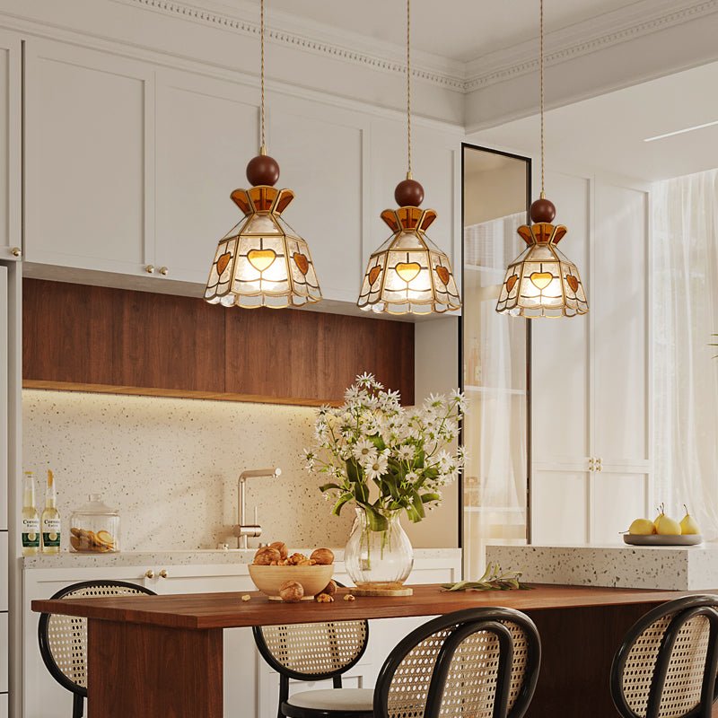 Florace Holz & Glas Vintage Pendelleuchte Lampe-Letslighting