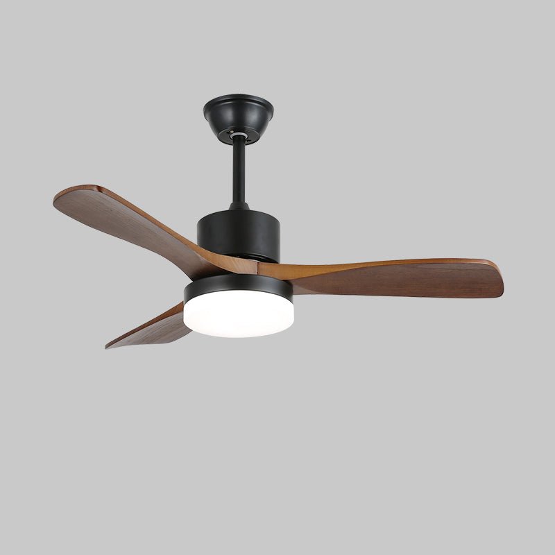 Darian Minimalistischer Deckenventilator mit Holzoptik und Beleuchtung, Option in Schwarz